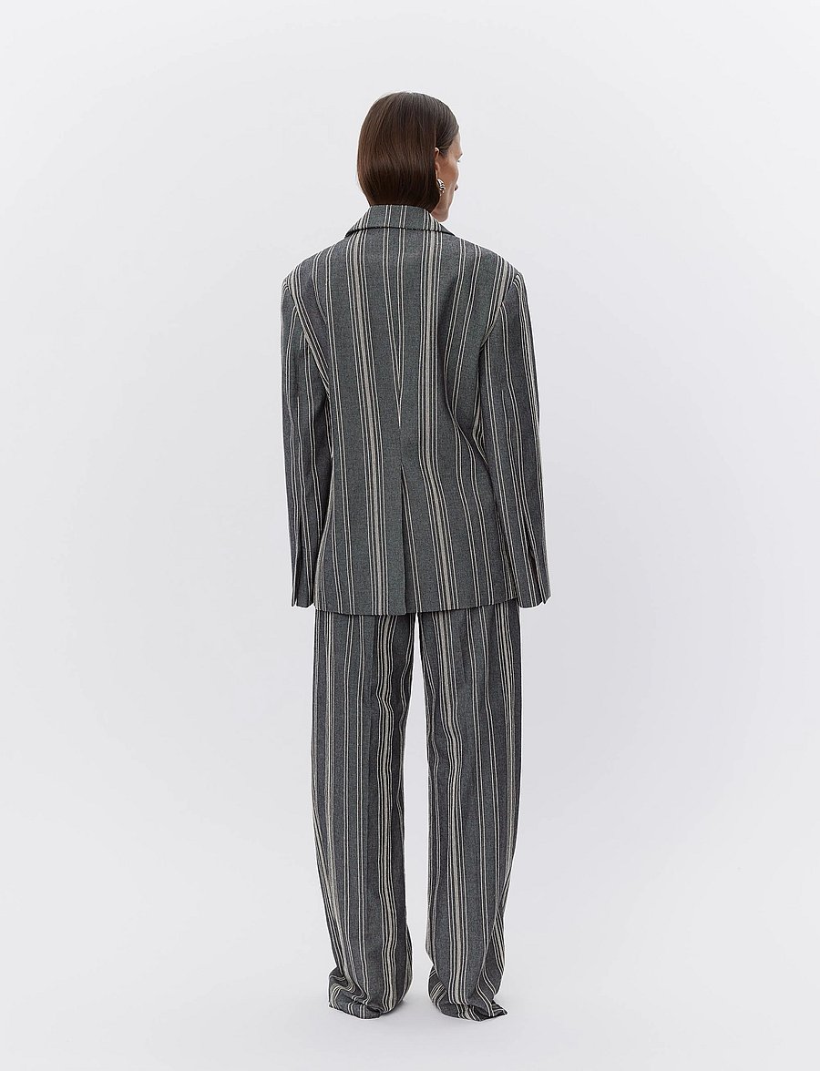 Day Birger et Mikkelsen - Musetta - Slub Stripe - einreihige blazer - black - 3
