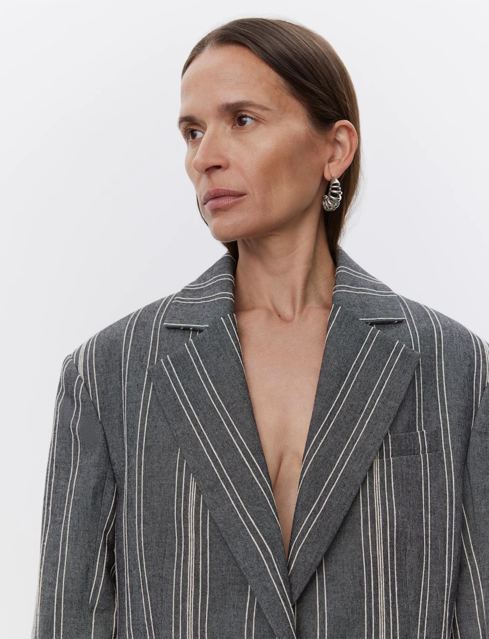 Day Birger et Mikkelsen - Musetta - Slub Stripe - Ühes joones nööpidega bleiserid - black - 5