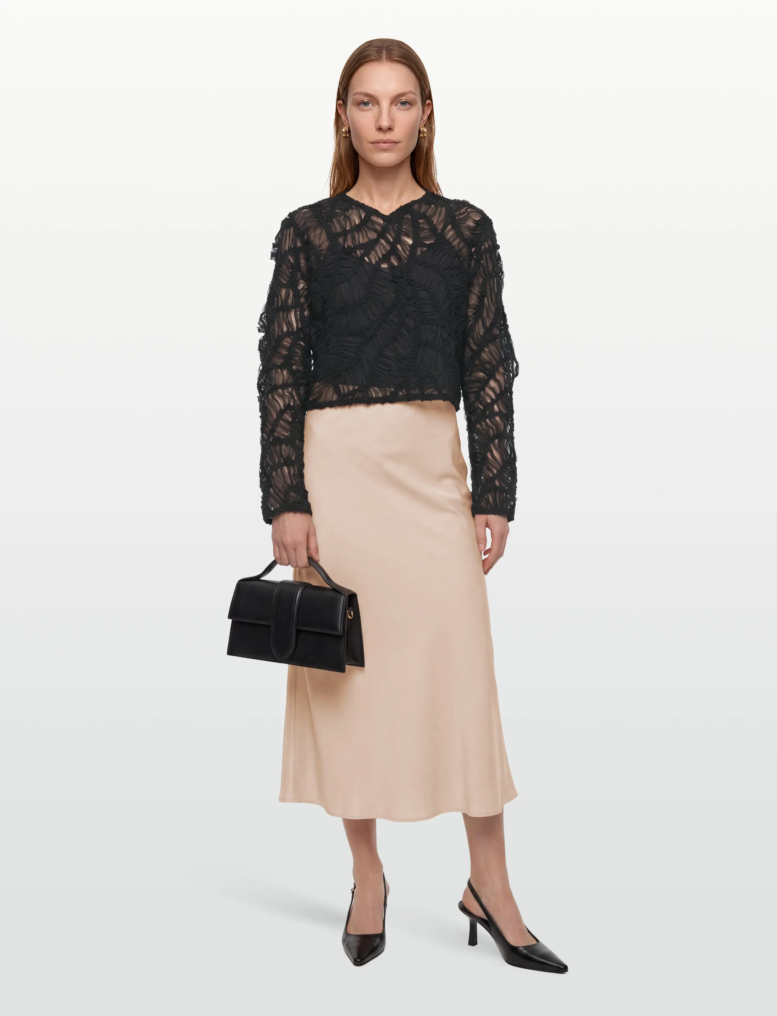 Day Birger et Mikkelsen Reyne - Crochet Tulle - Blūzes un krekli - BLACK / black