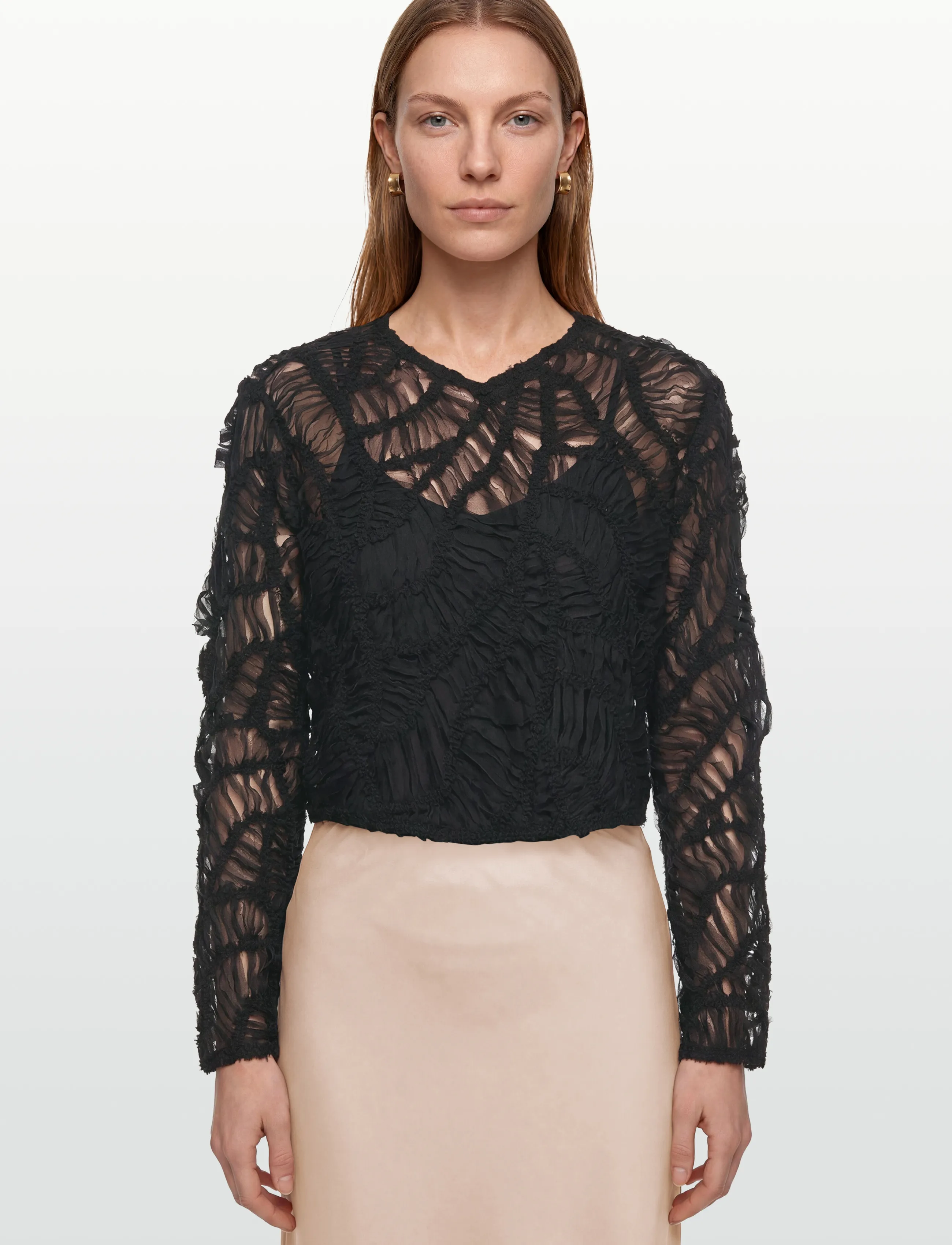 Day Birger et Mikkelsen - Reyne - Crochet Tulle - bluzki z długimi rękawami - black - 3