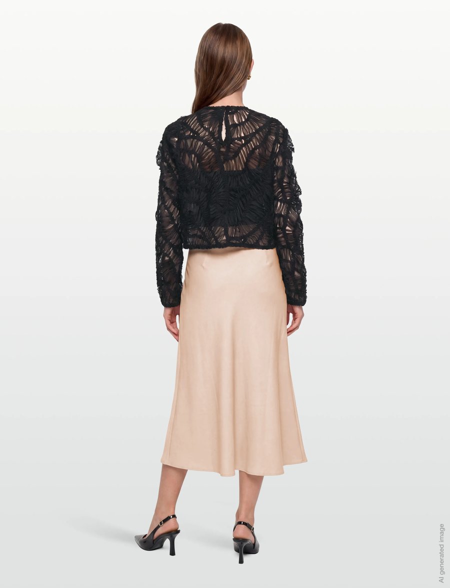 Day Birger et Mikkelsen - Reyne - Crochet Tulle - langärmelige blusen - black - 4
