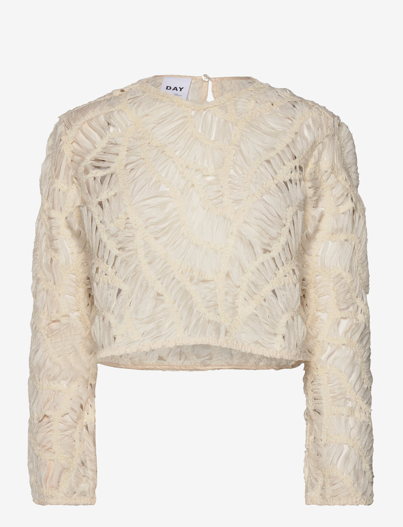 Day Birger et Mikkelsen - Reyne - Crochet Tulle - langærmede bluser - pistachio shell - 1