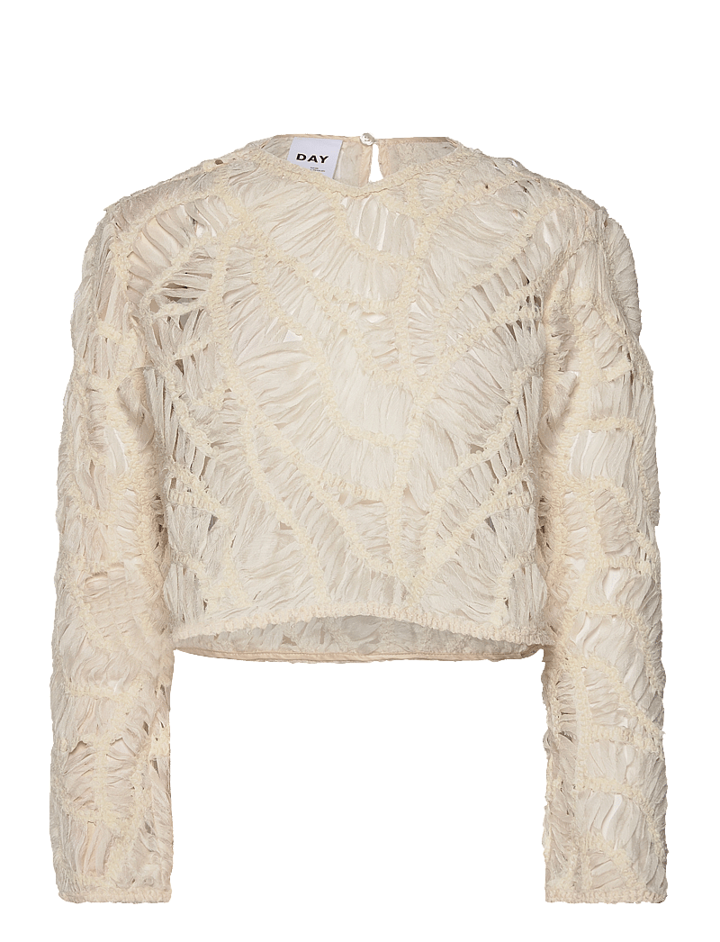 Day Birger et Mikkelsen - Reyne - Crochet Tulle - langærmede bluser - pistachio shell - 1