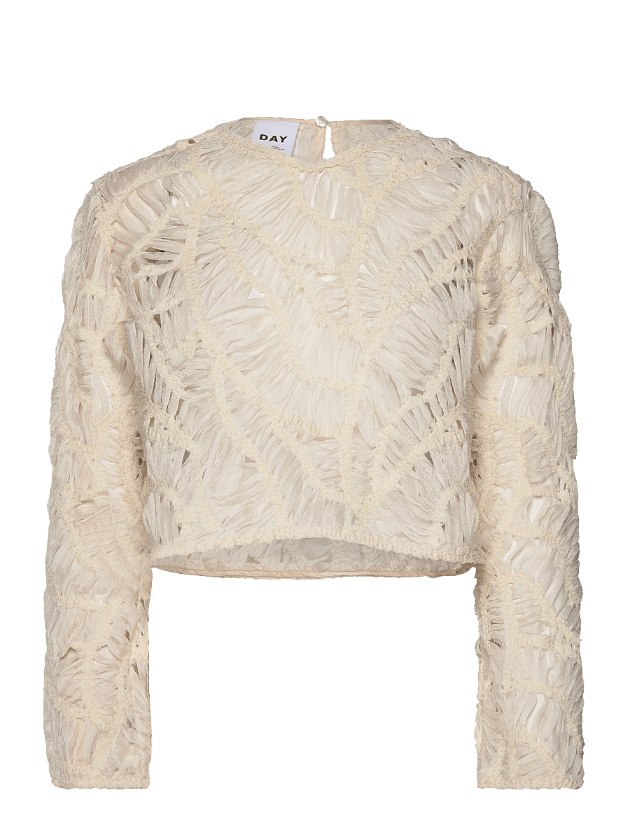 Day Birger et Mikkelsen - Reyne - Crochet Tulle - langärmelige blusen - pistachio shell - 1