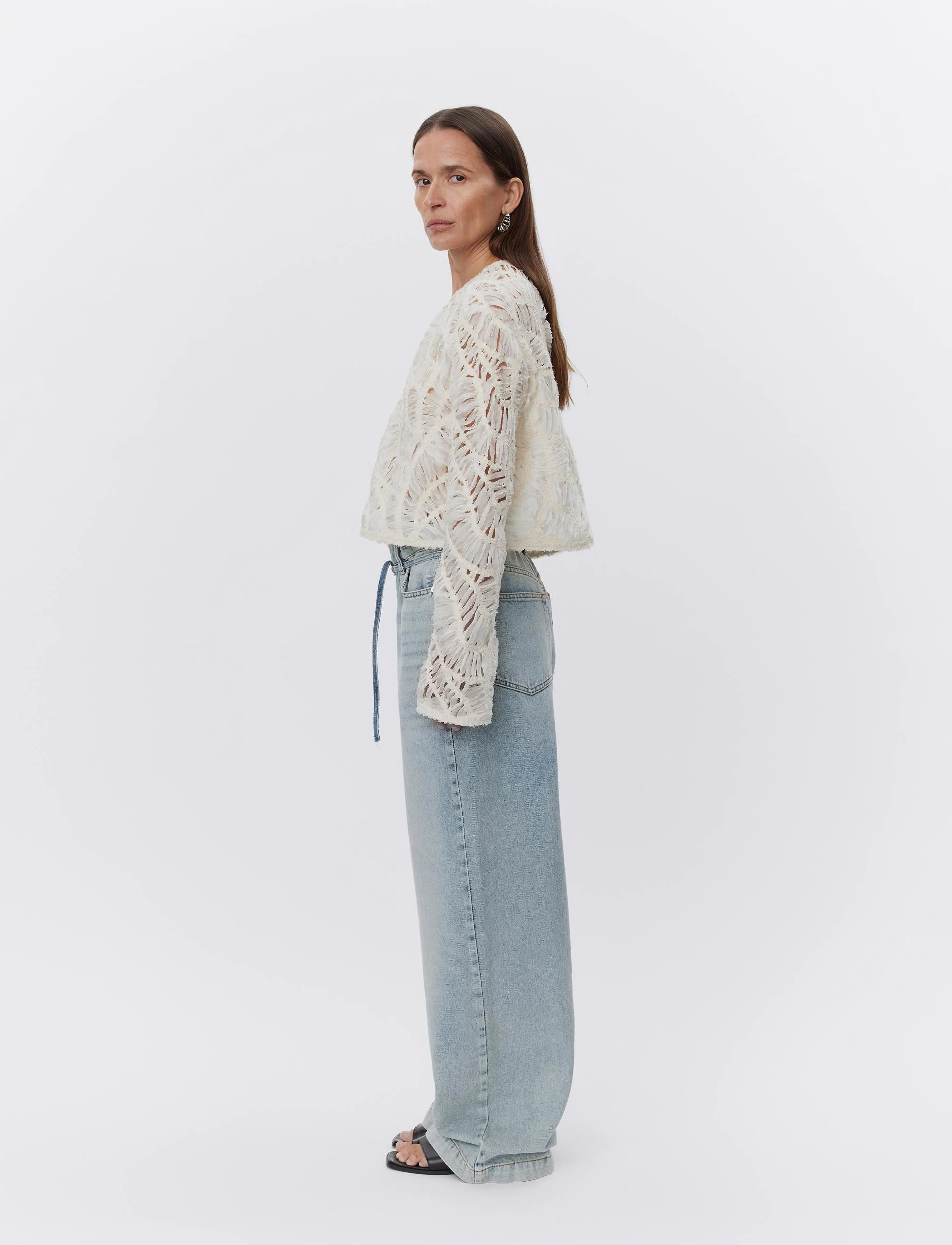 Day Birger et Mikkelsen - Reyne - Crochet Tulle - langærmede bluser - pistachio shell - 4