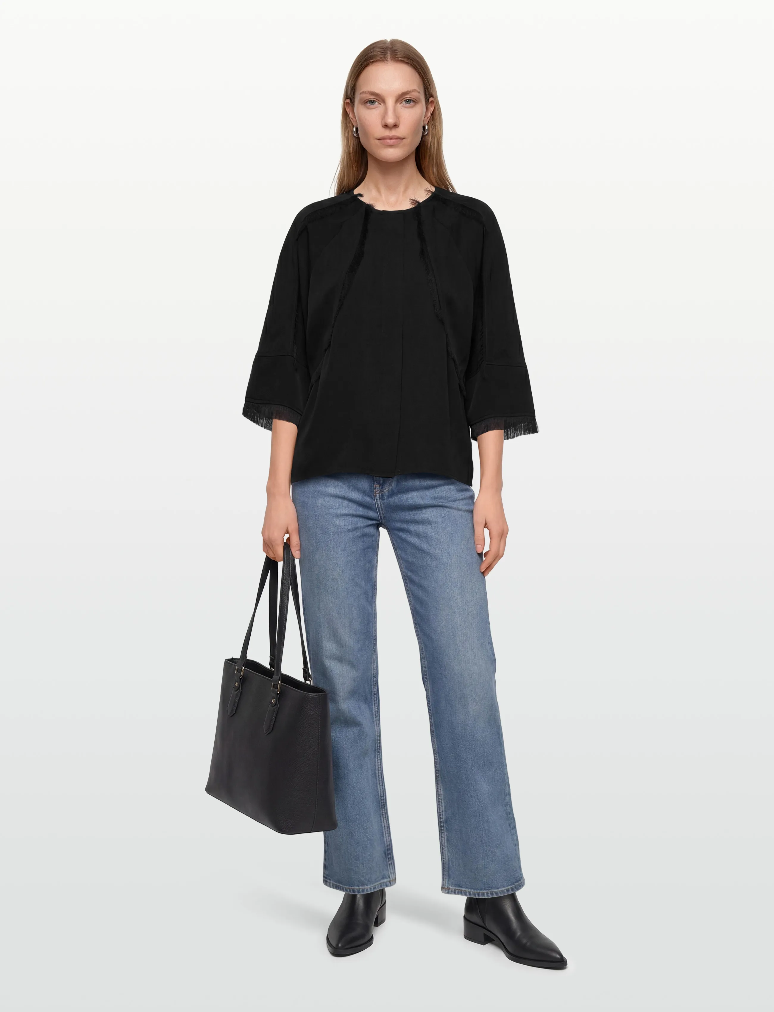 Day Birger et Mikkelsen - Zelie - Matte Crepe - short-sleeved blouses - black - 0