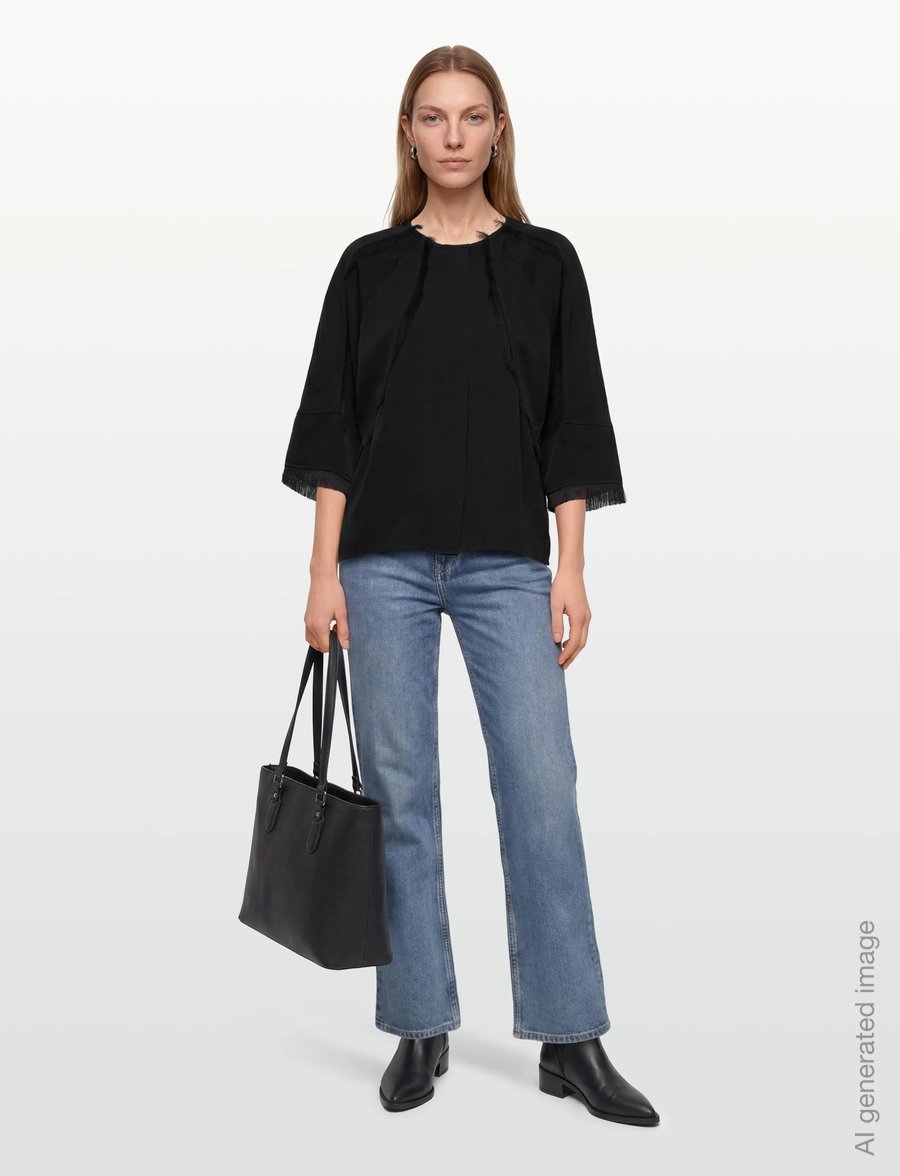 Day Birger et Mikkelsen - Zelie - Matte Crepe - kortærmede bluser - black - 0