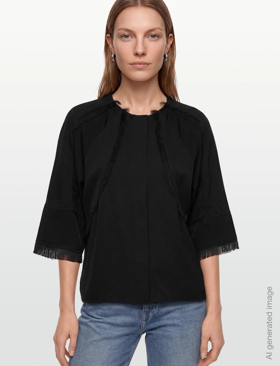 Day Birger et Mikkelsen - Zelie - Matte Crepe - kortærmede bluser - black - 3