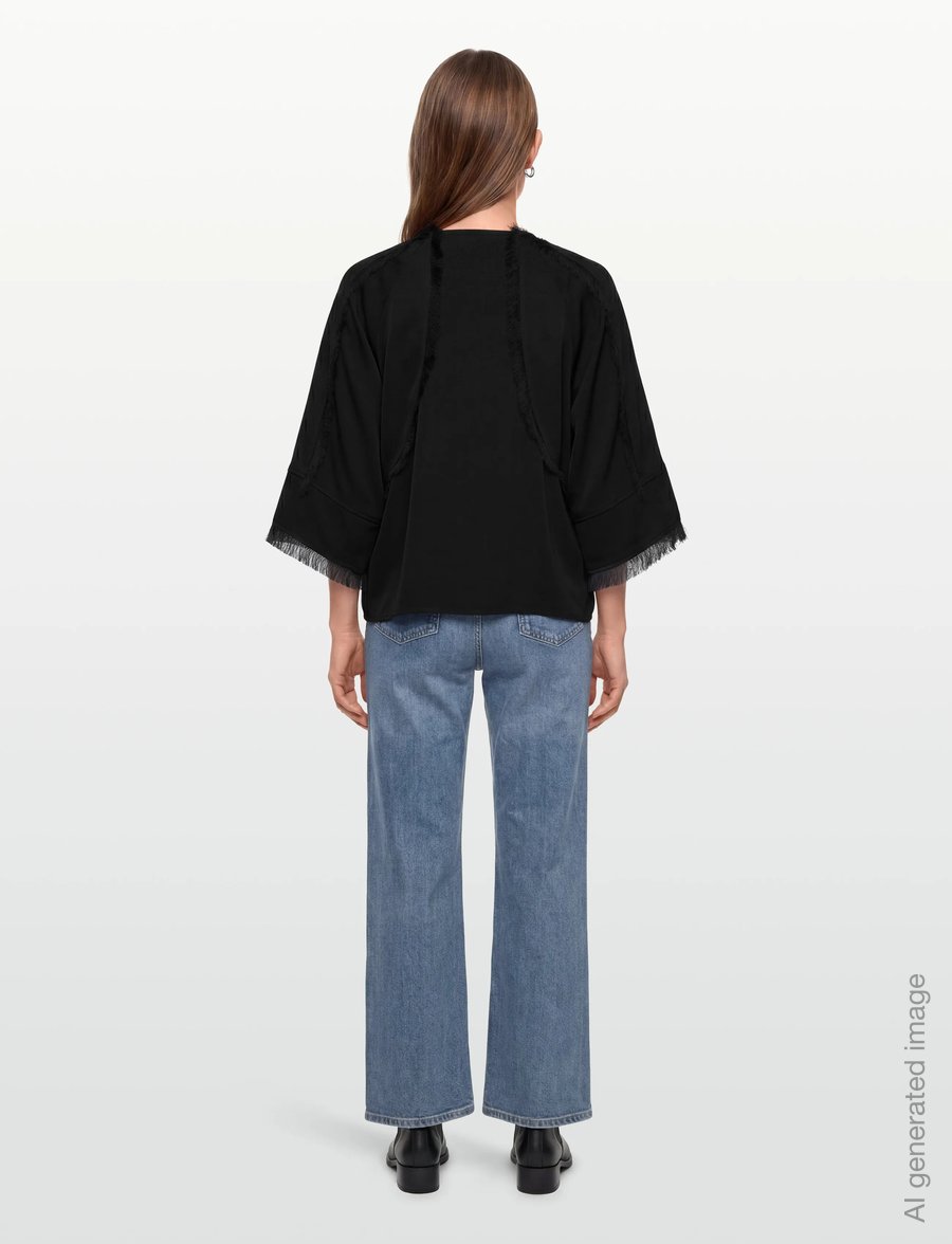 Day Birger et Mikkelsen - Zelie - Matte Crepe - kortærmede bluser - black - 4