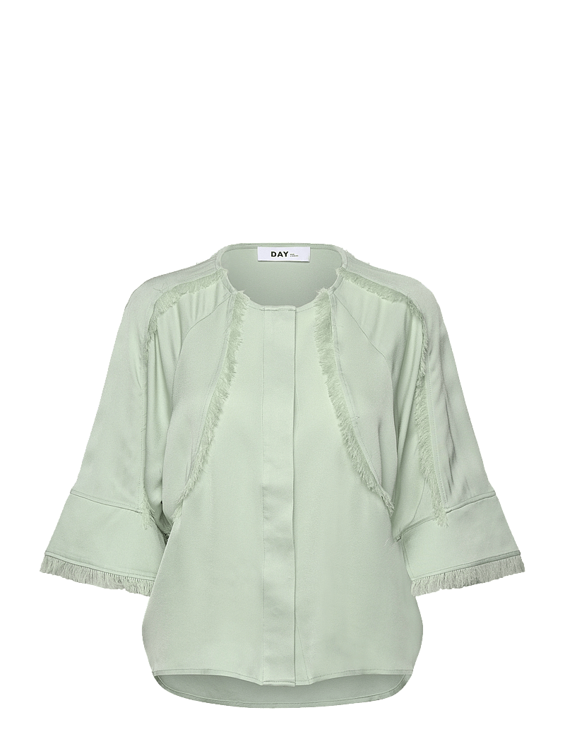 Day Birger et Mikkelsen - Zelie - Matte Crepe - kortærmede bluser - green lily - 1