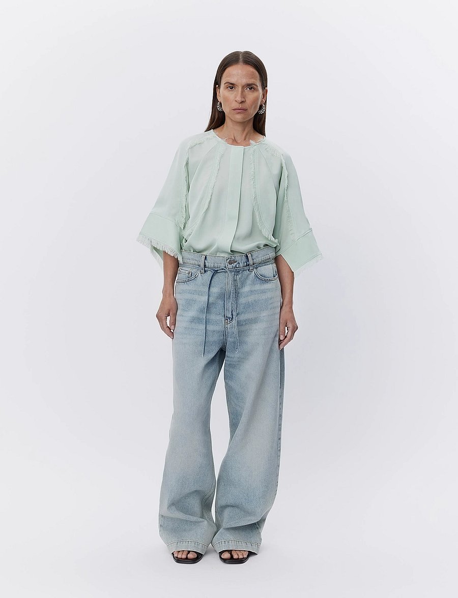 Day Birger et Mikkelsen - Zelie - Matte Crepe - kurzärmelige blusen - green lily - 0