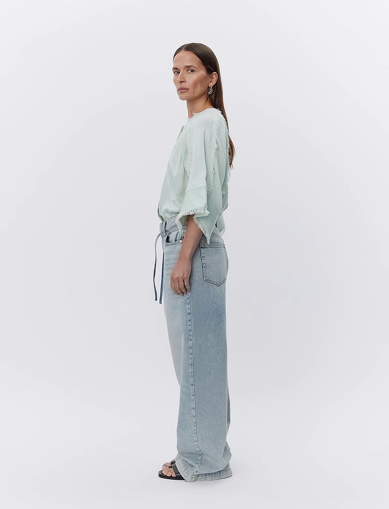 Day Birger et Mikkelsen - Zelie - Matte Crepe - kortærmede bluser - green lily - 3