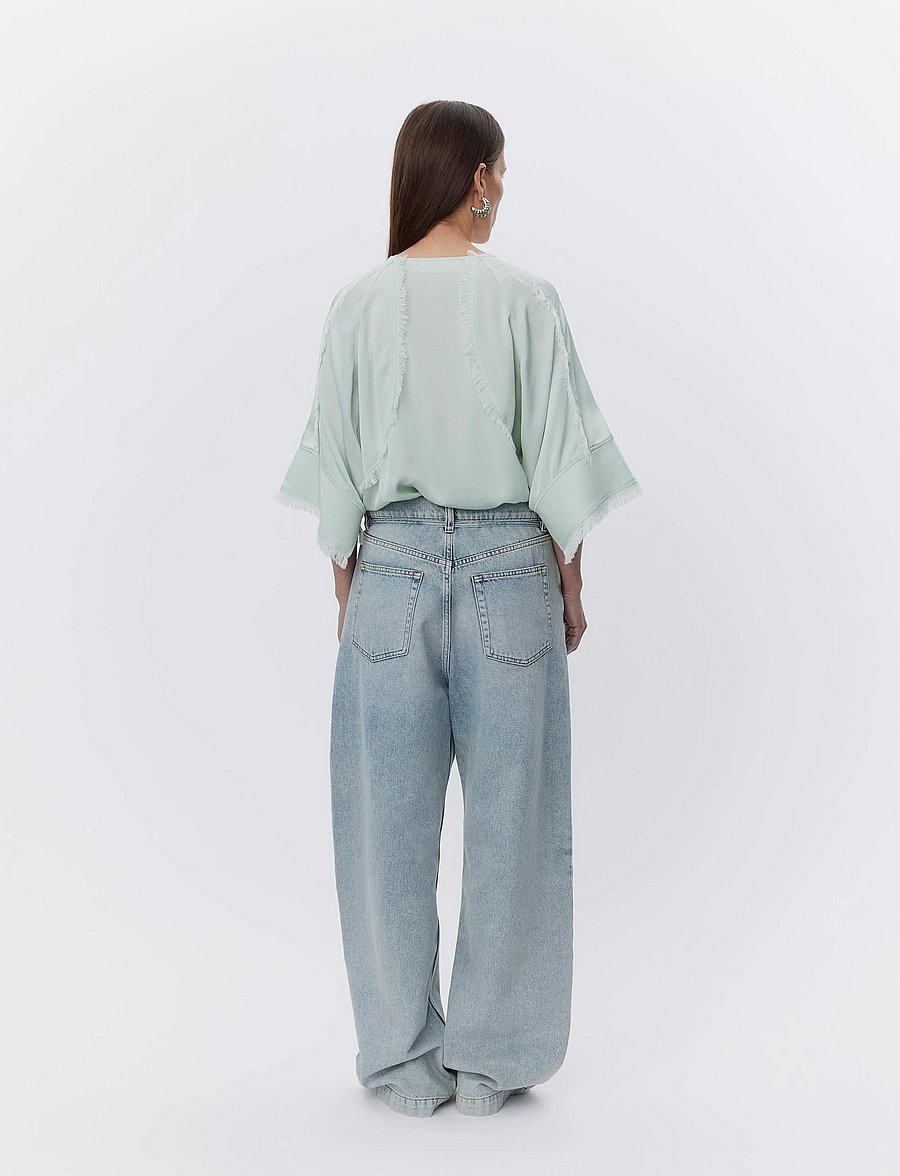 Day Birger et Mikkelsen - Zelie - Matte Crepe - kurzärmelige blusen - green lily - 4