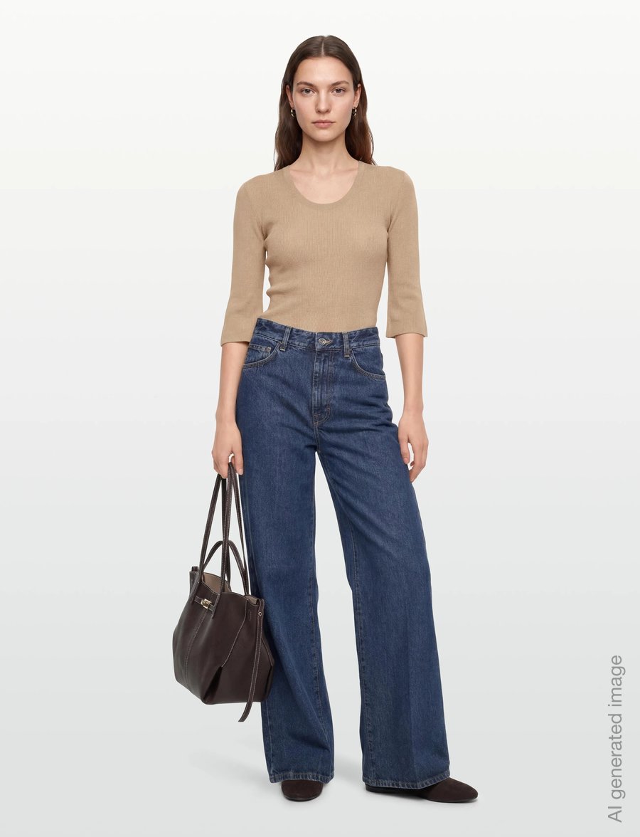 Day Birger et Mikkelsen - Lando - Cotton Base - stickade tröjor - humus - 0