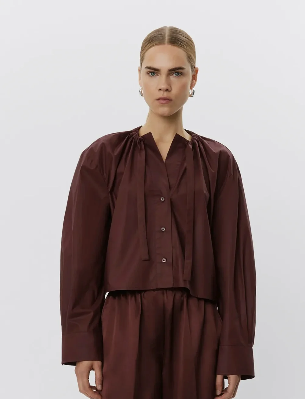 Day Birger et Mikkelsen - Birch - Cotton Chintz - jeansblouses - bitter chocolate.. - 0