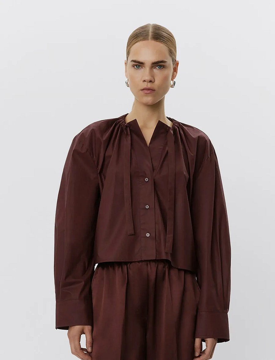 Day Birger et Mikkelsen - Birch - Cotton Chintz - chemises à manches longues - bitter chocolate.. - 0