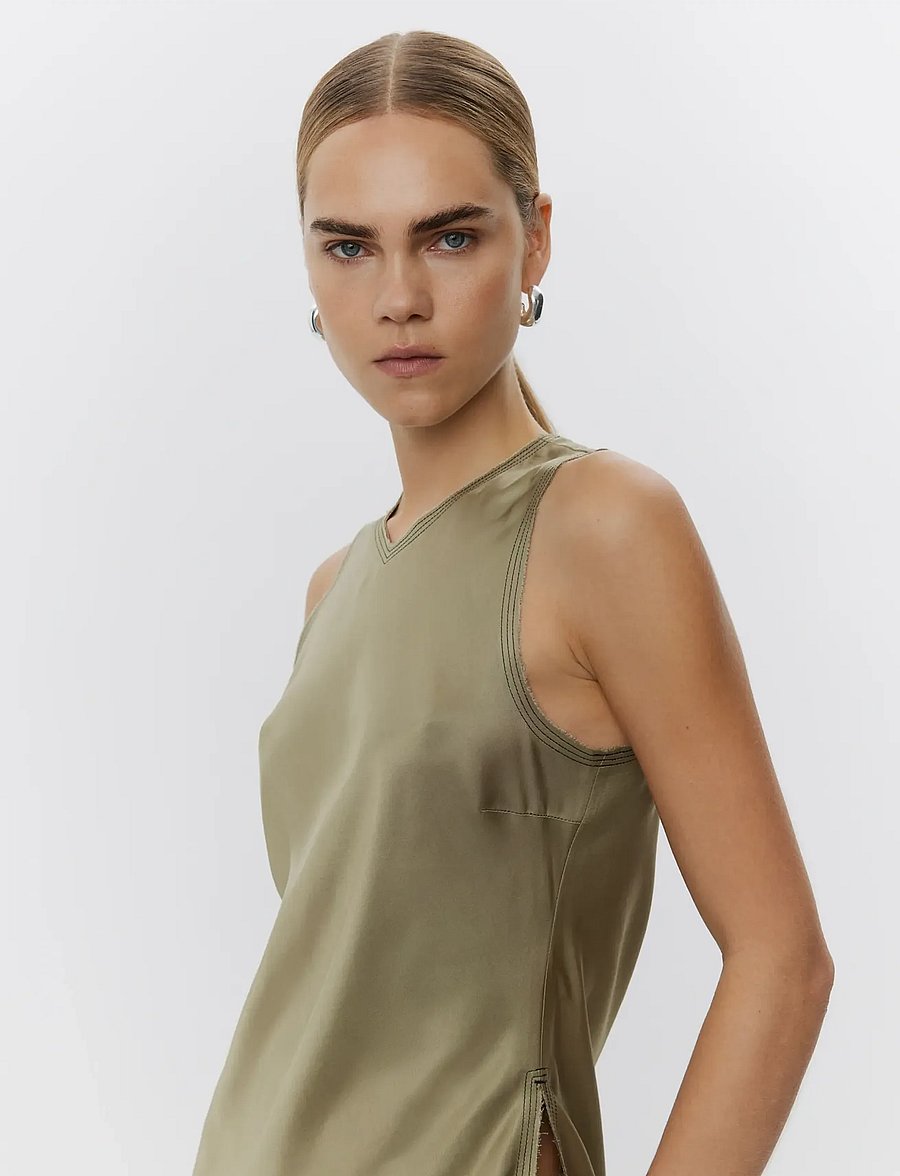 Day Birger et Mikkelsen - Callie - Fluid Viscose - Ärmellose tops - sage khaki - 0