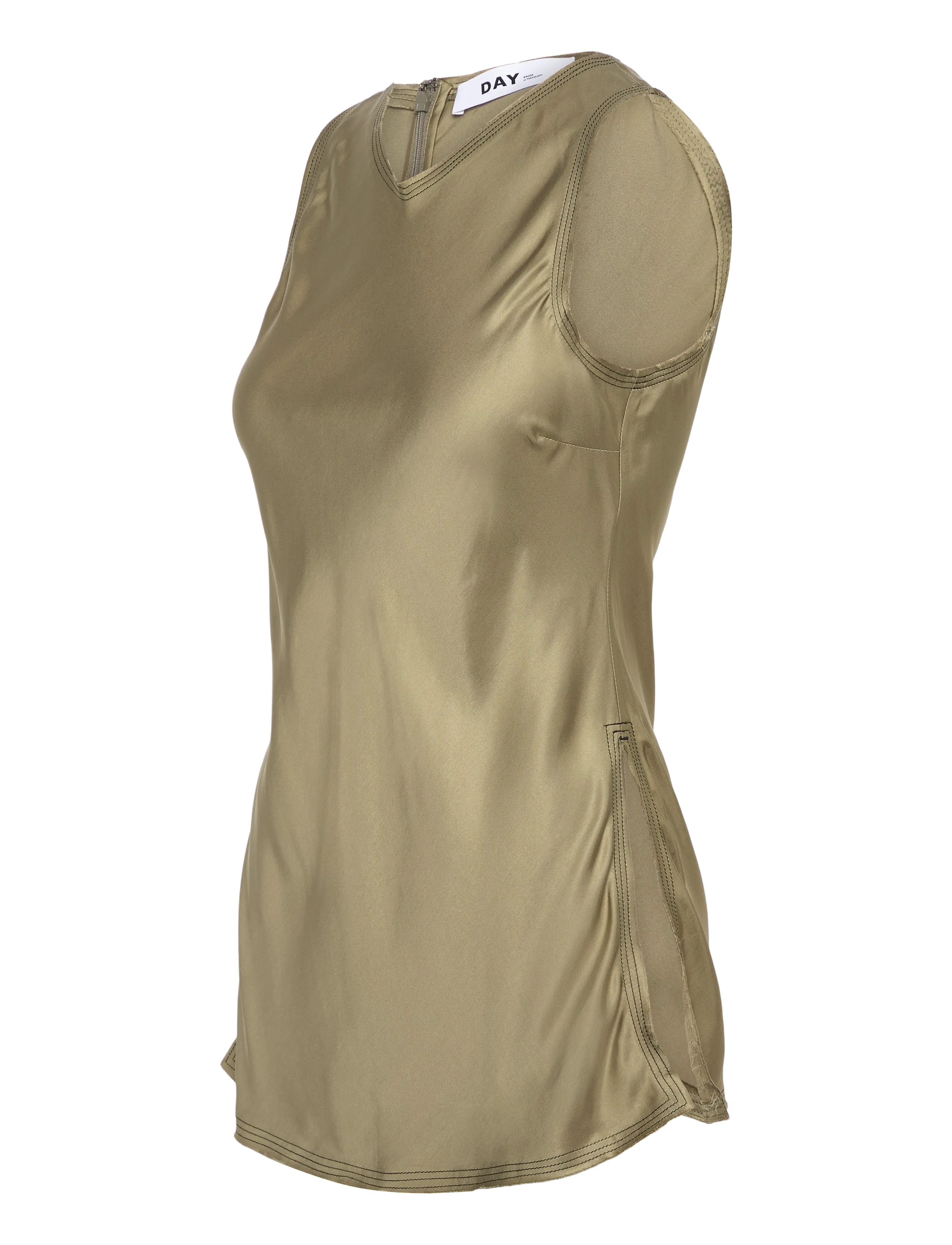 Day Birger et Mikkelsen - Callie - Fluid Viscose - sleeveless tops - sage khaki - 3