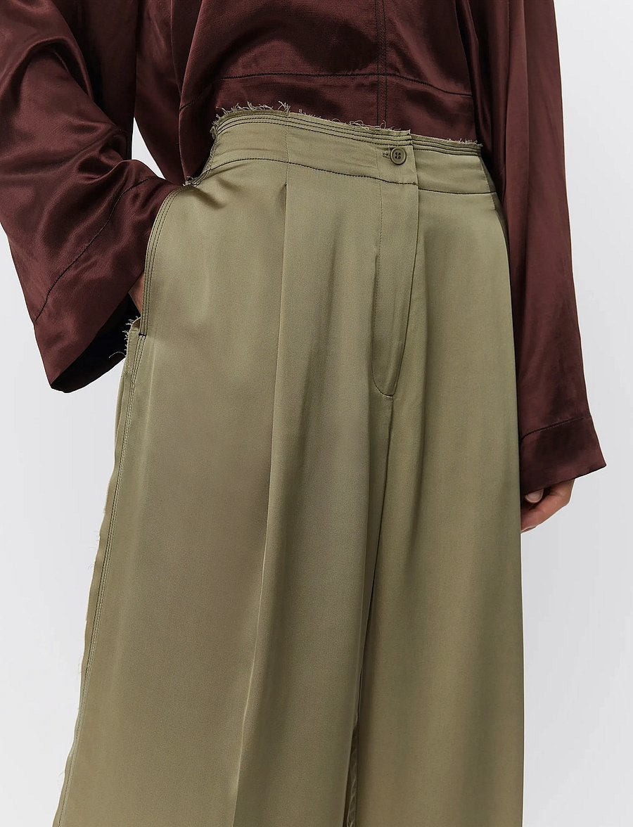 Day Birger et Mikkelsen - Fisher - Fluid Viscose - hosen mit weitem bein - sage khaki - 3
