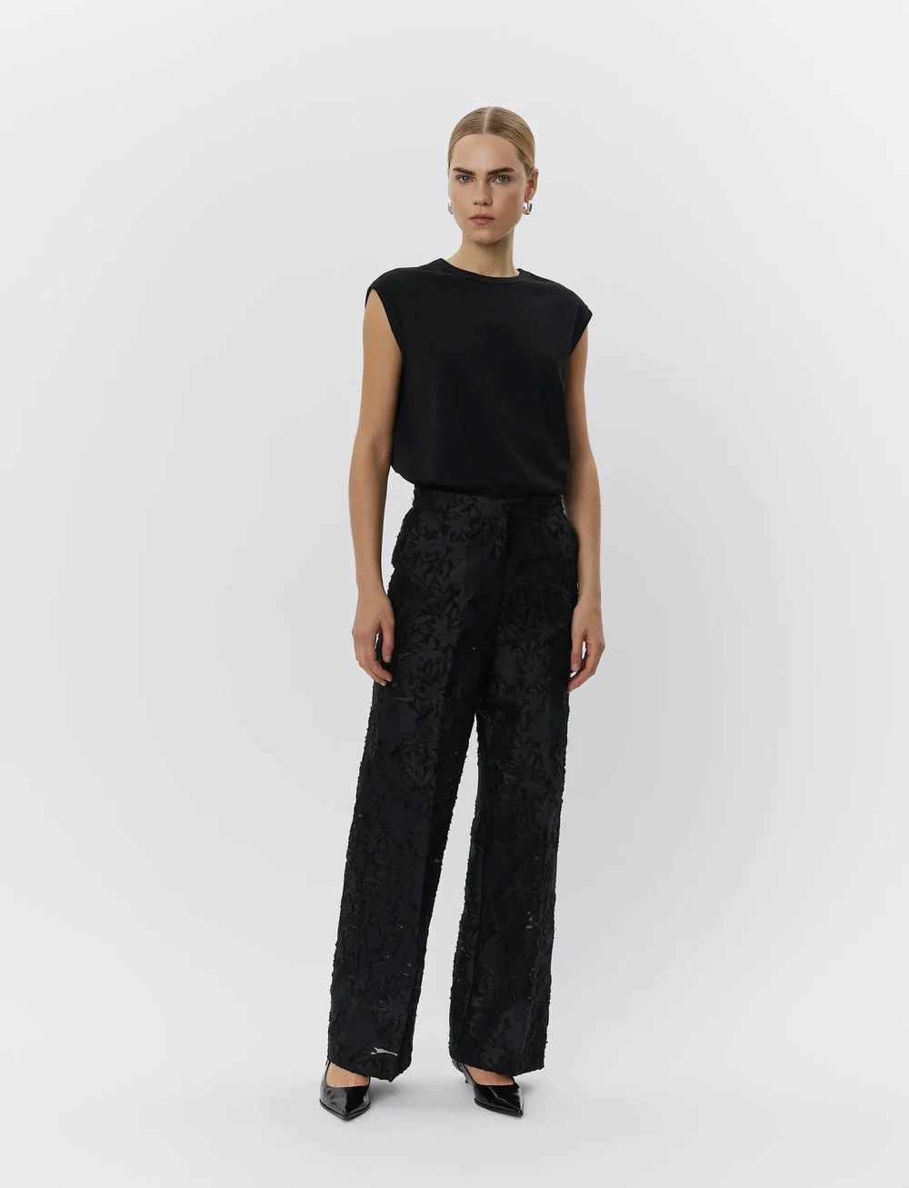 Day Birger et Mikkelsen - Hunt - Refined structure - straight leg hosen - black - 0