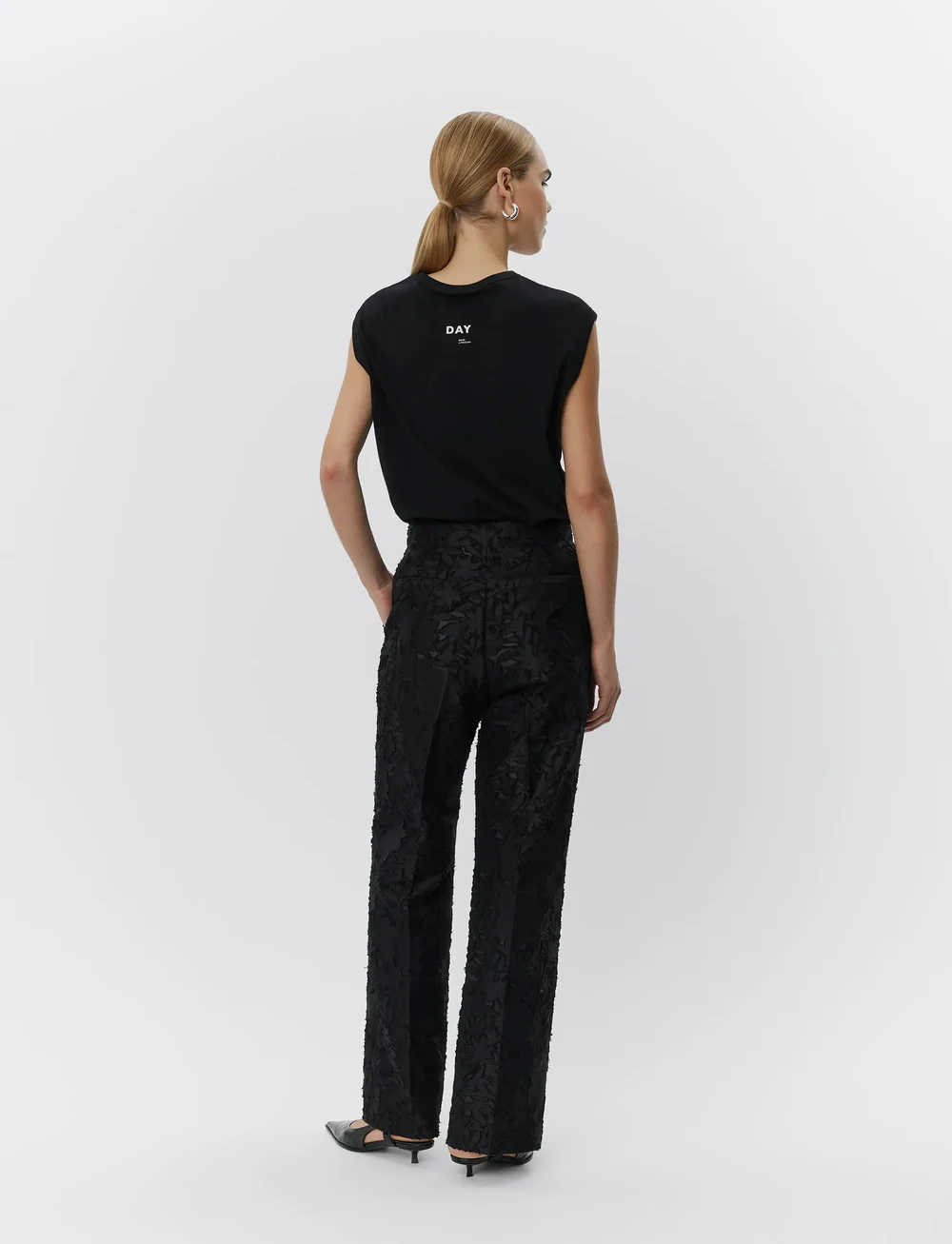 Day Birger et Mikkelsen - Hunt - Refined structure - straight leg hosen - black - 2