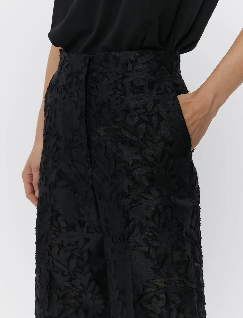 Day Birger et Mikkelsen - Hunt - Refined structure - straight leg hosen - black - 3