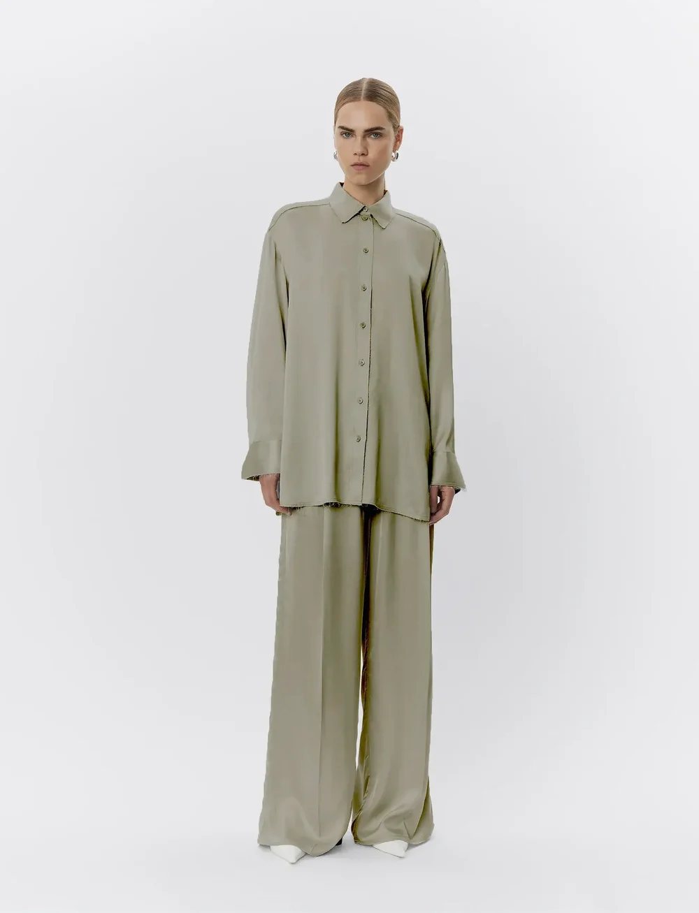 Day Birger et Mikkelsen - Strong - Fluid viscose - jeanshemden - sage khaki - 0