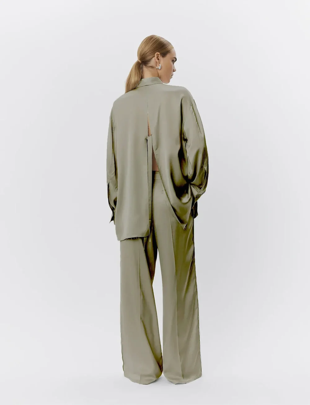 Day Birger et Mikkelsen - Strong - Fluid viscose - jeanshemden - sage khaki - 2