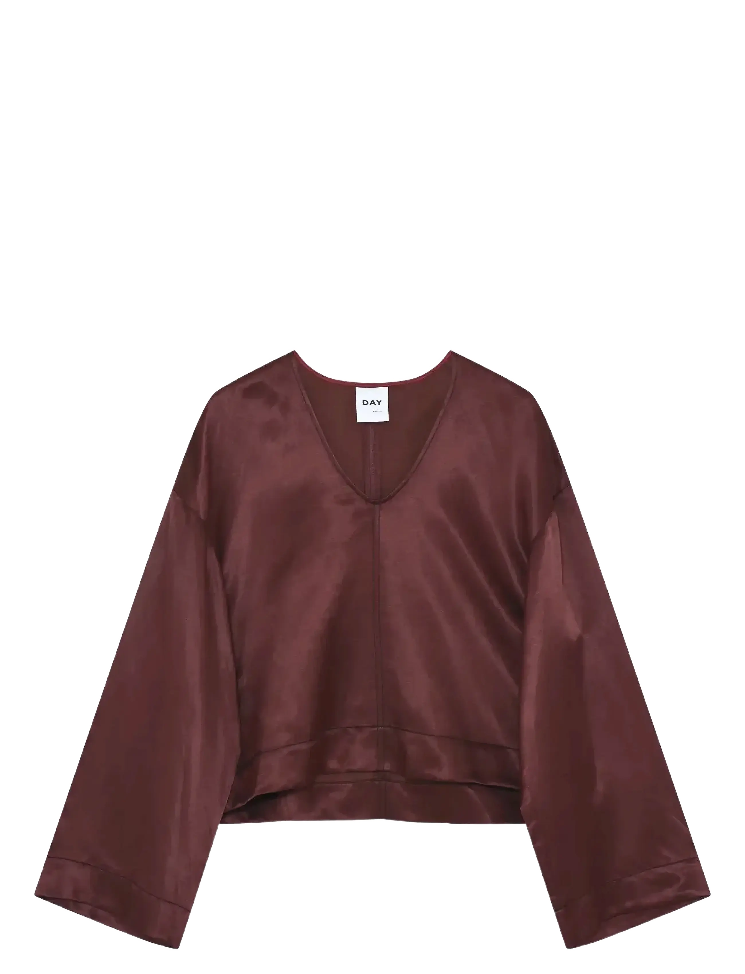 Day Birger et Mikkelsen Arkin - High Shine Blend - Bluser - BITTER CHOCOLATE / burgundy