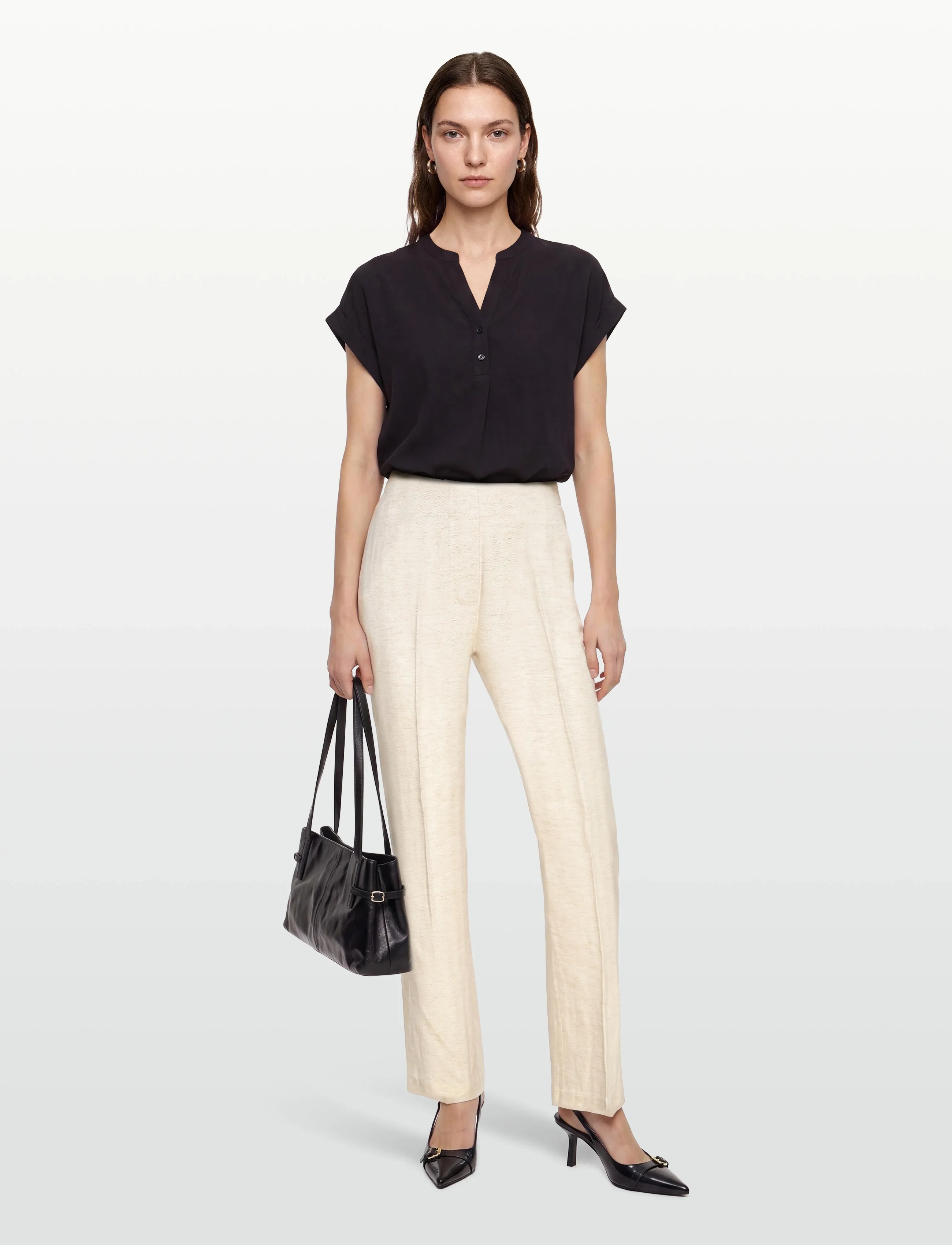 Day Birger et Mikkelsen Milo - Summer Tweed, 38, Cream, Bukser > Slim Fit-Bukser, Dame