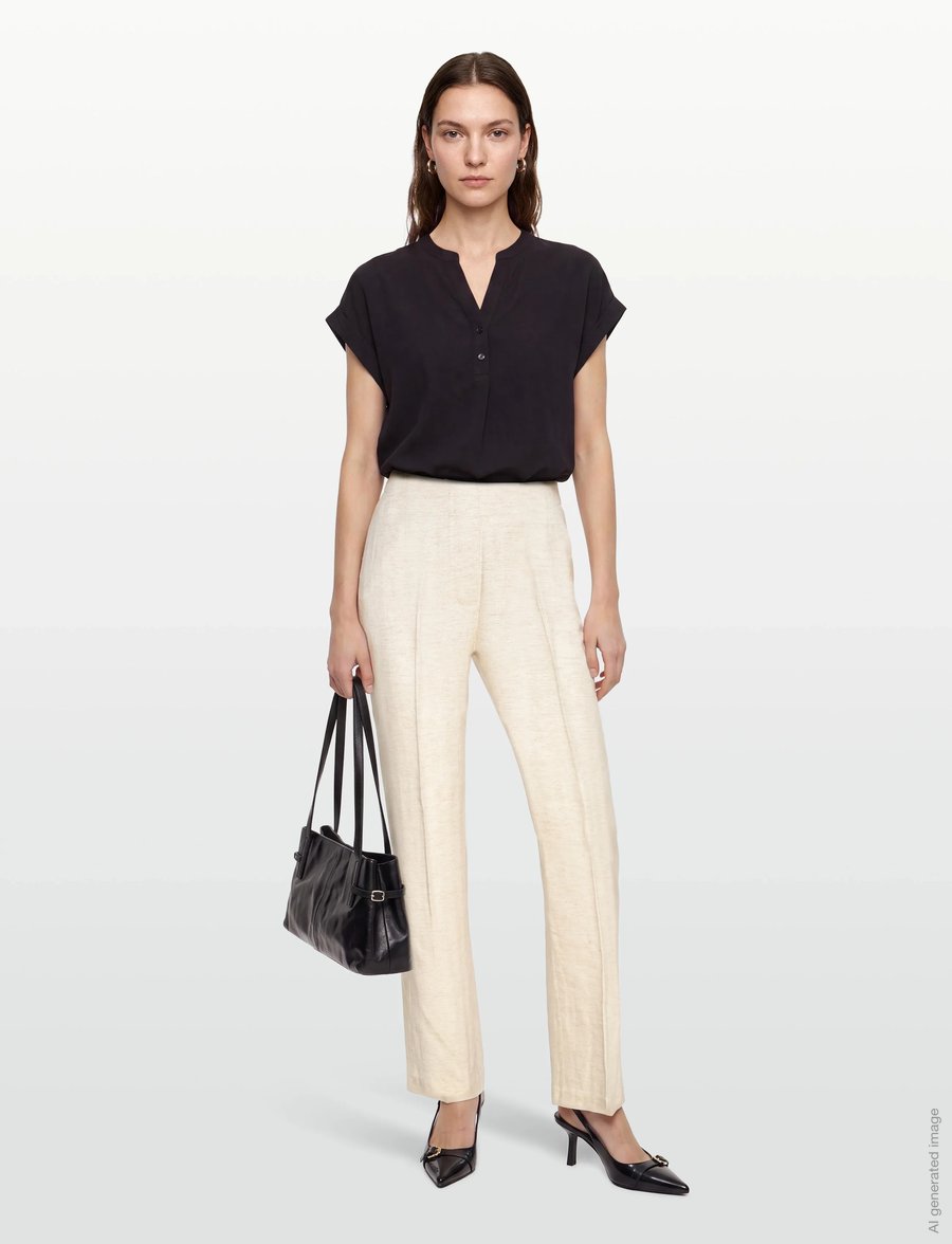 Day Birger et Mikkelsen - Milo - Summer Tweed - leinenhosen - pistachio shell. - 0