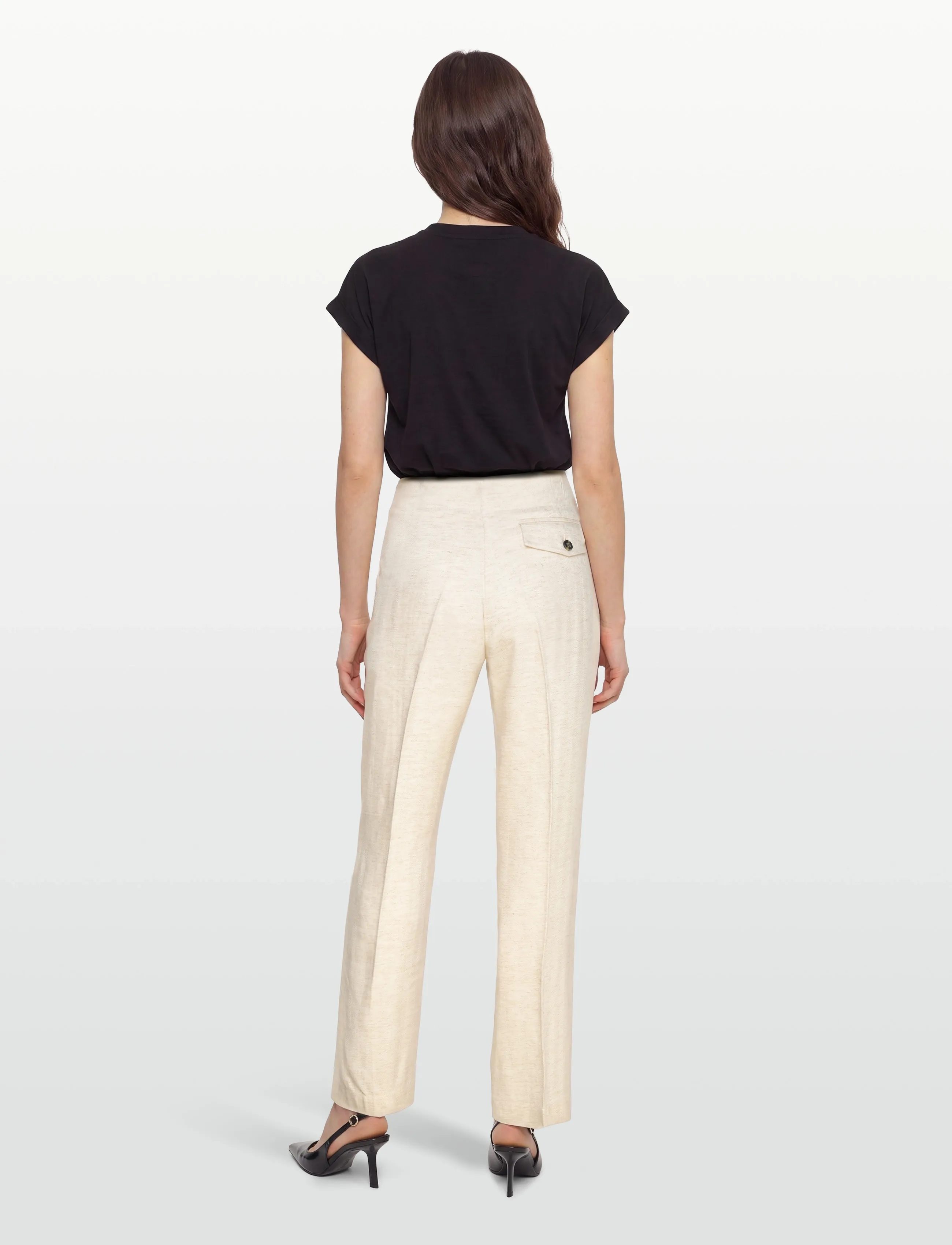 Day Birger et Mikkelsen - Milo - Summer Tweed - leinenhosen - pistachio shell. - 4