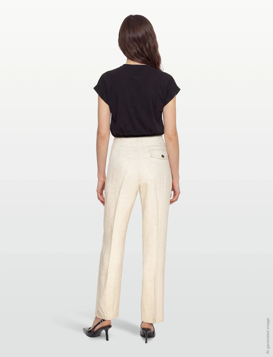 Day Birger et Mikkelsen - Milo - Summer Tweed - leinenhosen - pistachio shell. - 4