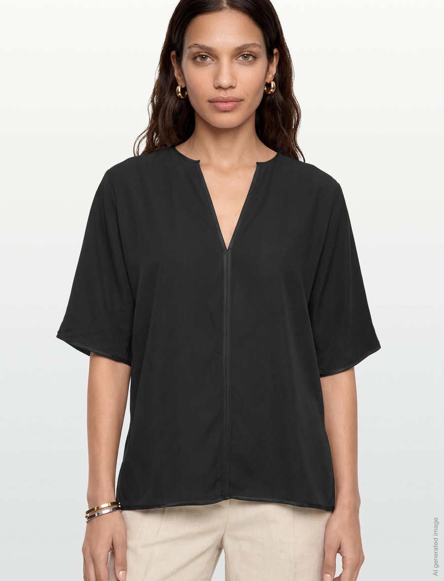 Day Birger et Mikkelsen - Rue - Light Modern Twill - lühikeste varrukatega pluusid - black - 3