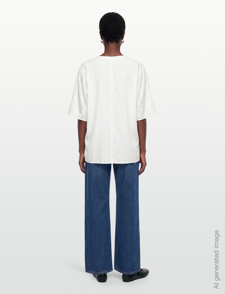 Day Birger et Mikkelsen - Rue - Light Modern Twill - kurzärmelige blusen - jet stream - 4