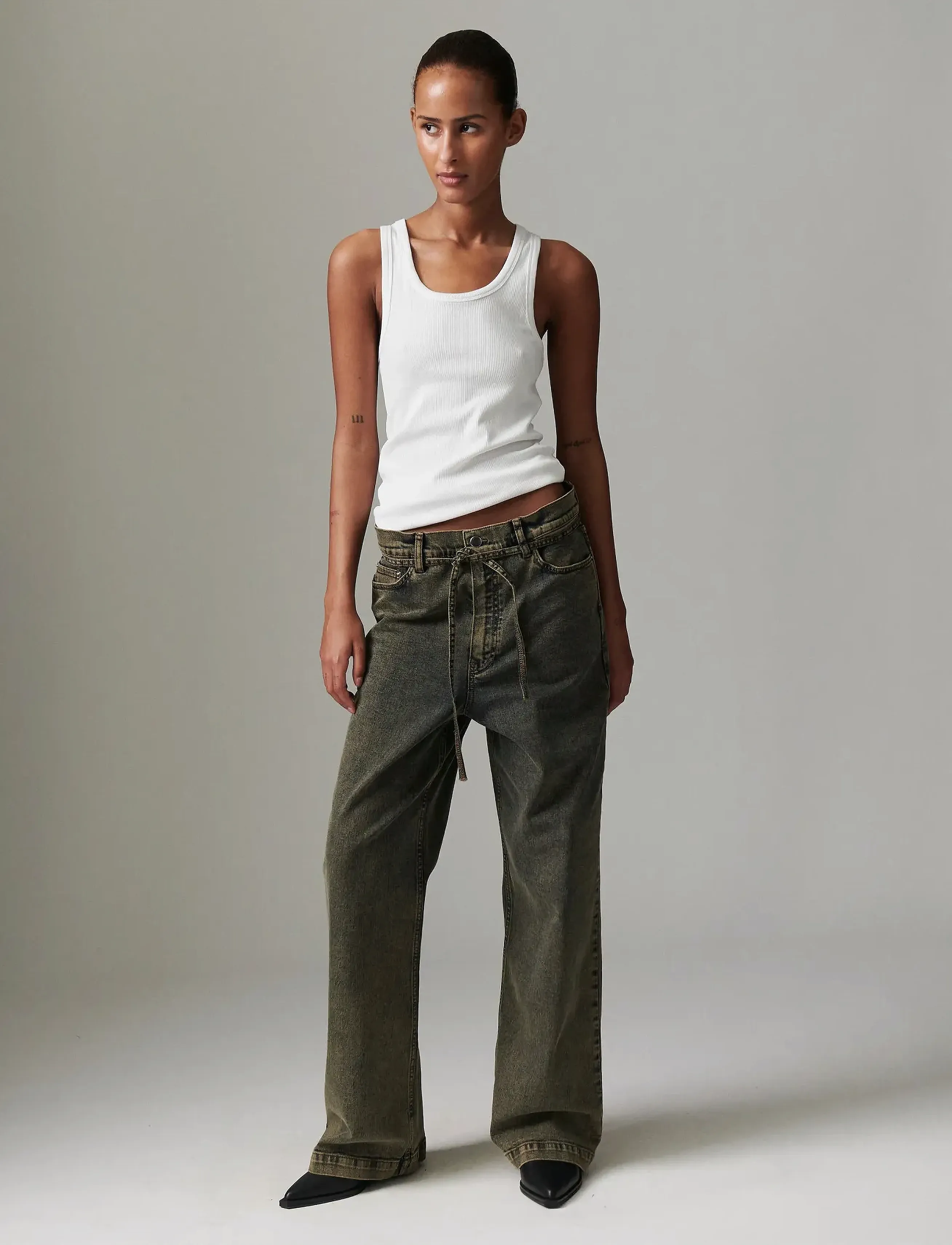 Day Birger et Mikkelsen Elijah - Elm Overdye Denim, 32, Green, Jeans > Vidde, Dame
