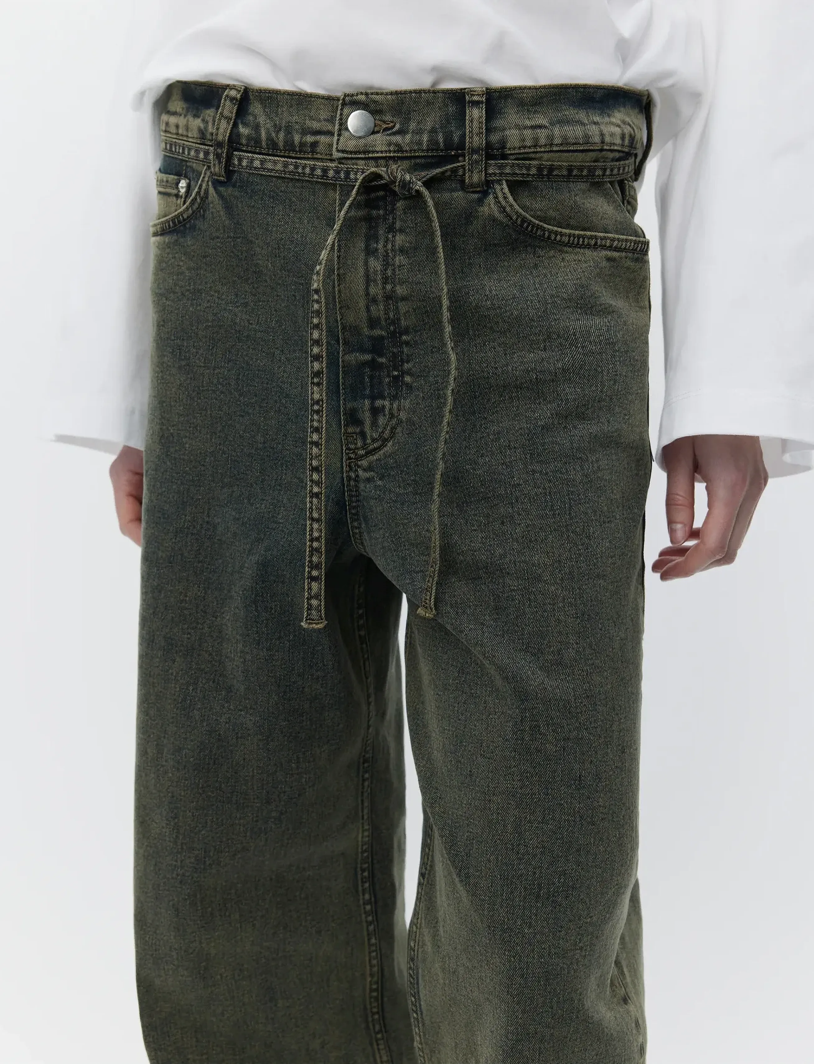 Day Birger et Mikkelsen - Elijah - Elm Overdye Denim - hosen mit weitem bein - elmwood - 4