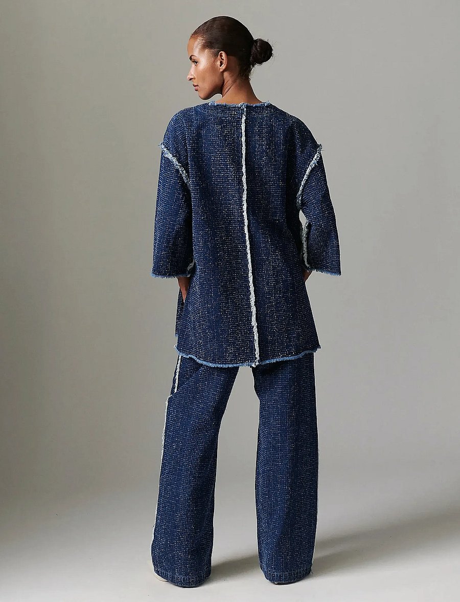 Day Birger et Mikkelsen - Elijah - Punch Denim - hosen mit weitem bein - peacoat - 5