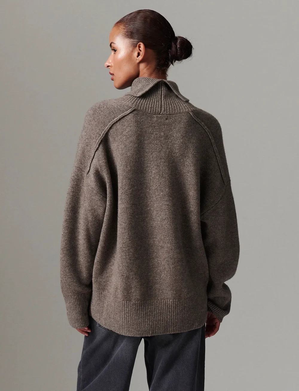 Day Birger et Mikkelsen - Clarke - Soft lamb - polotröjor - chocolate chip melange - 3