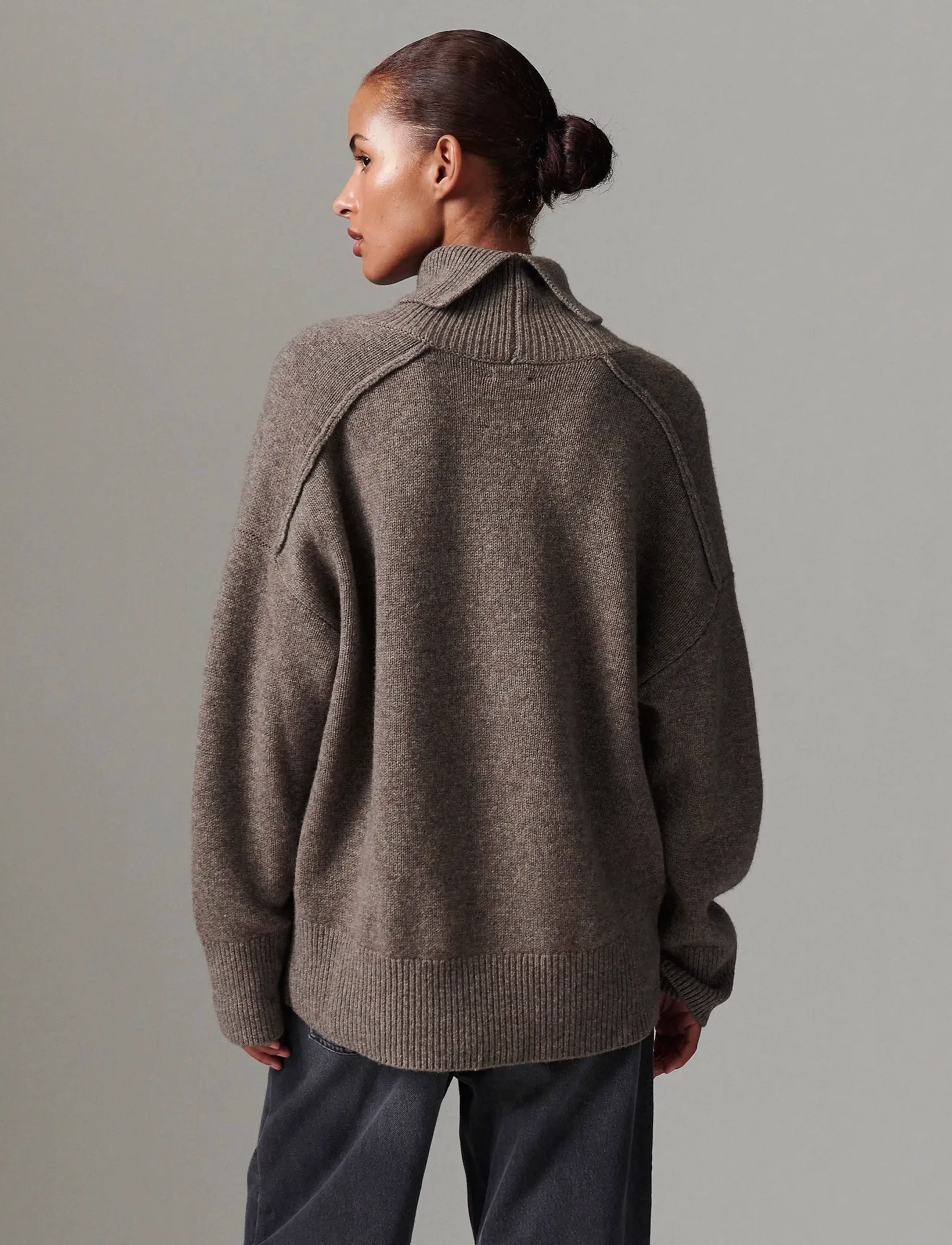 Day Birger et Mikkelsen - Clarke - Soft lamb - turtleneck - chocolate chip melange - 3