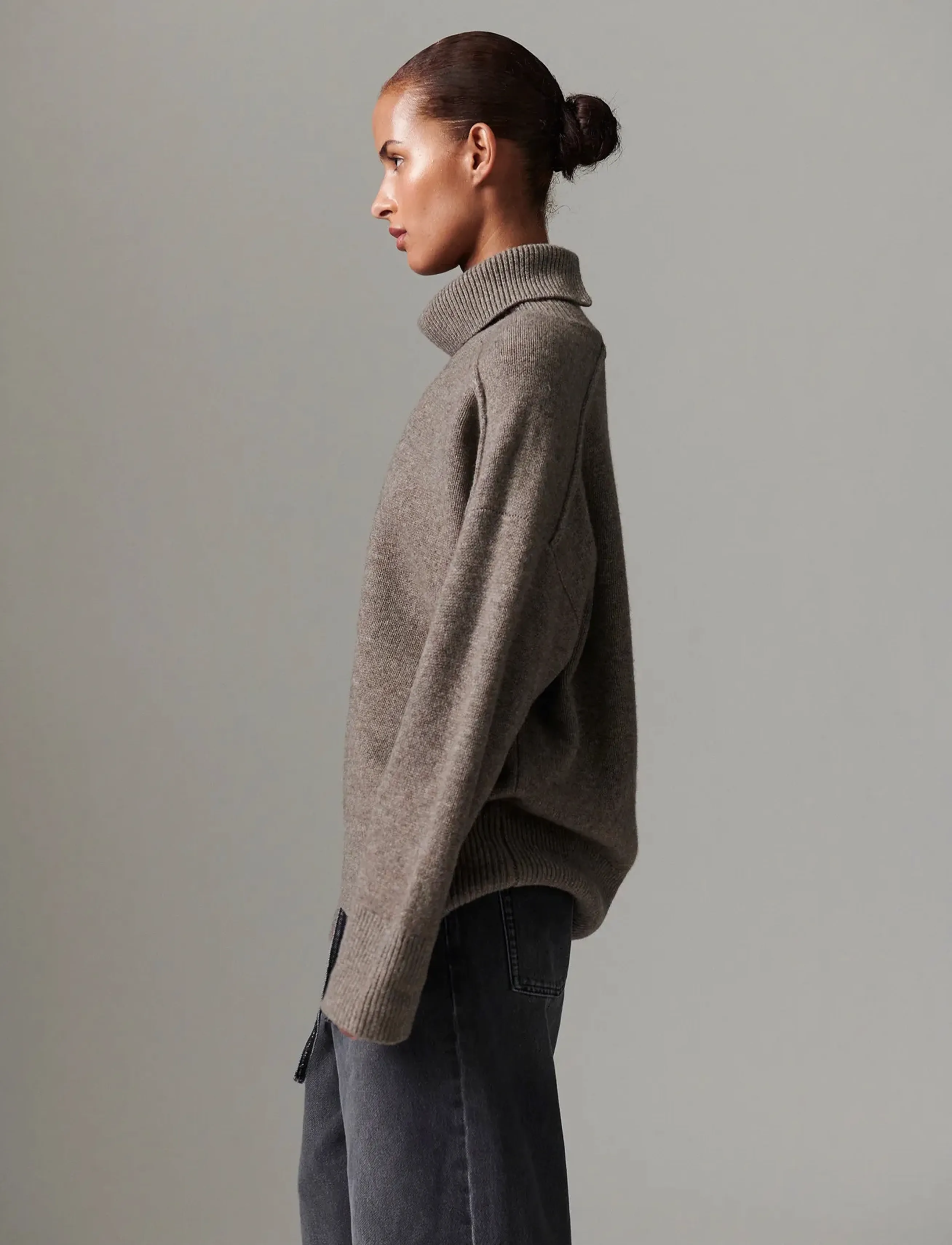Day Birger et Mikkelsen - Clarke - Soft lamb - turtleneck - chocolate chip melange - 4
