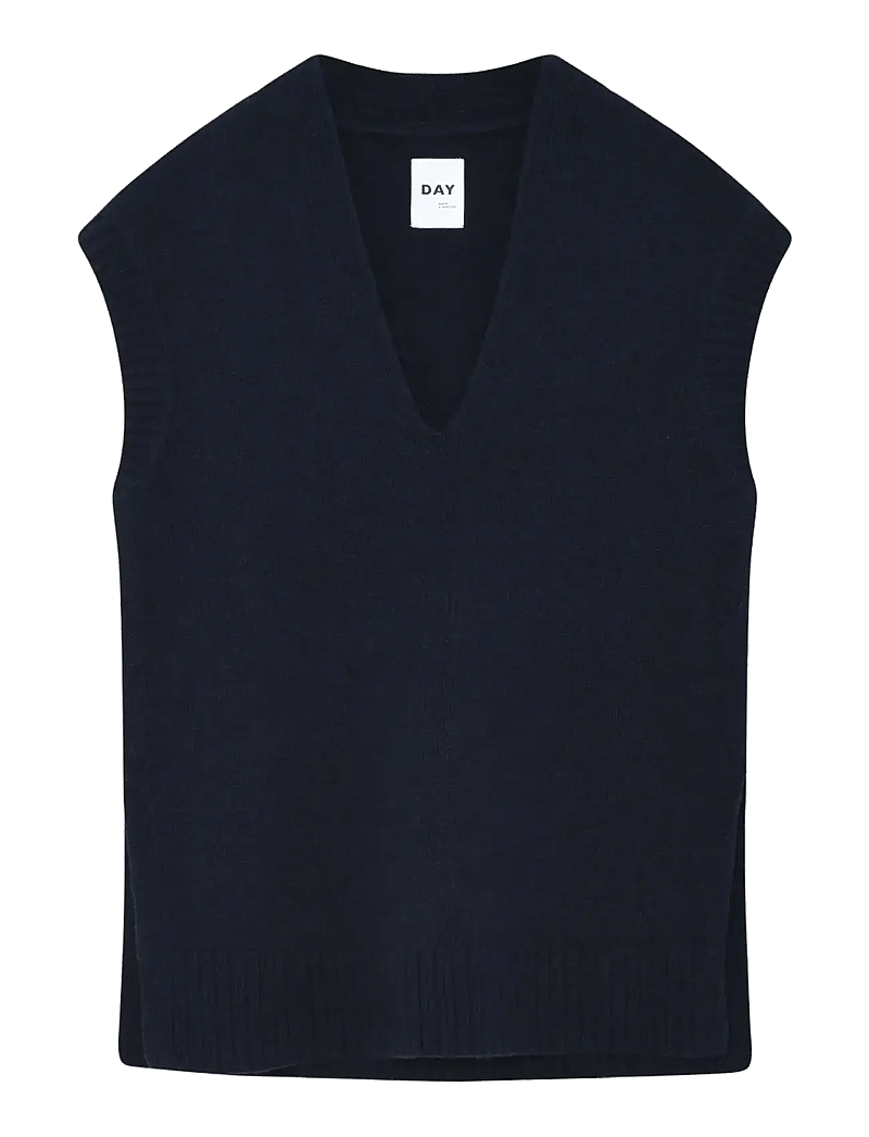 Day Birger et Mikkelsen - Flynn - Soft lamb - stickade västar - dark sapphire. - 1