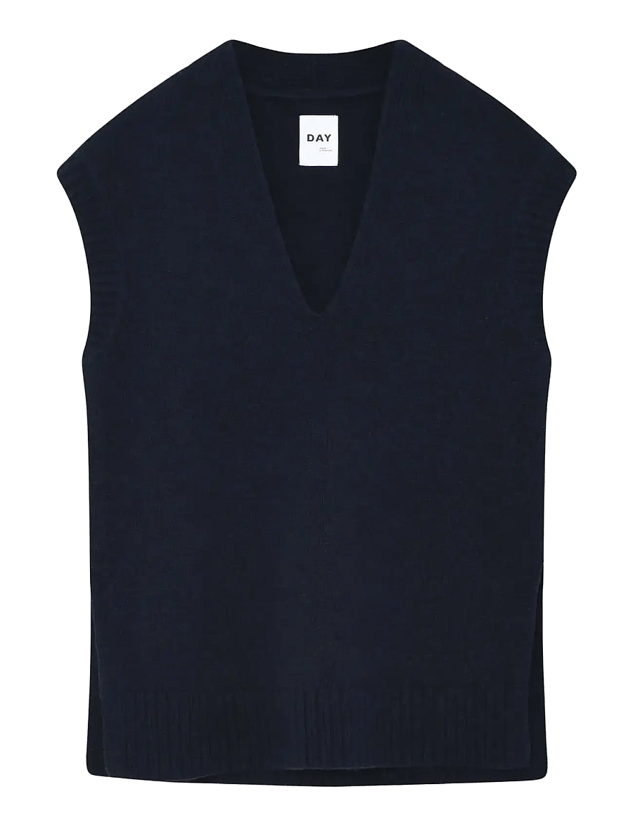 Day Birger et Mikkelsen - Flynn - Soft lamb - strickwesten - dark sapphire. - 1
