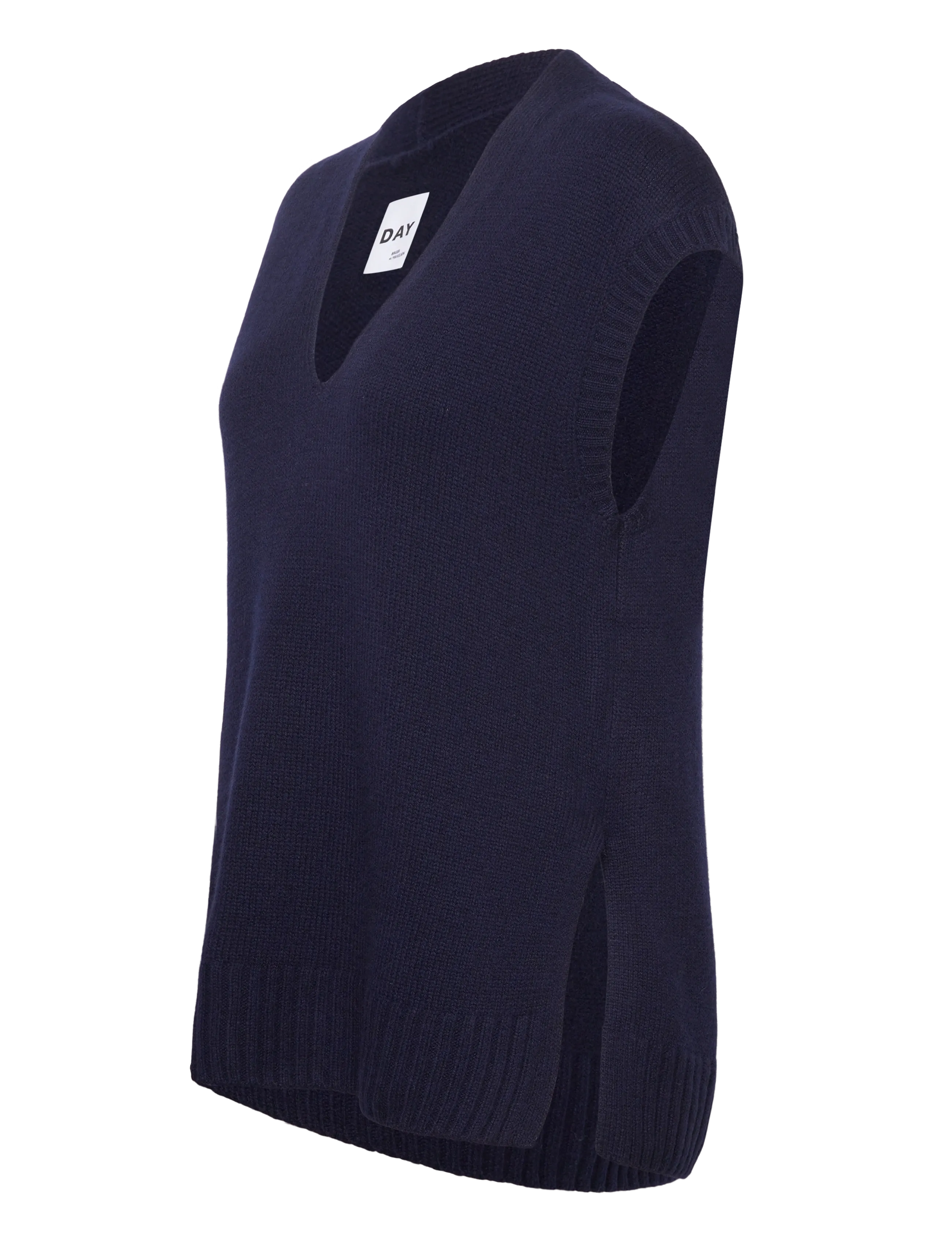 Day Birger et Mikkelsen - Flynn - Soft lamb - knitted vests - dark sapphire. - 3