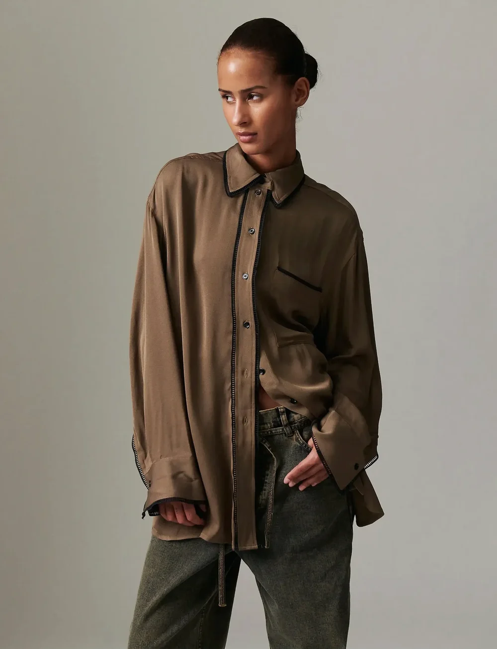 Day Birger et Mikkelsen - Olenna - Matte Crepe - jeanshemden - capers - 0