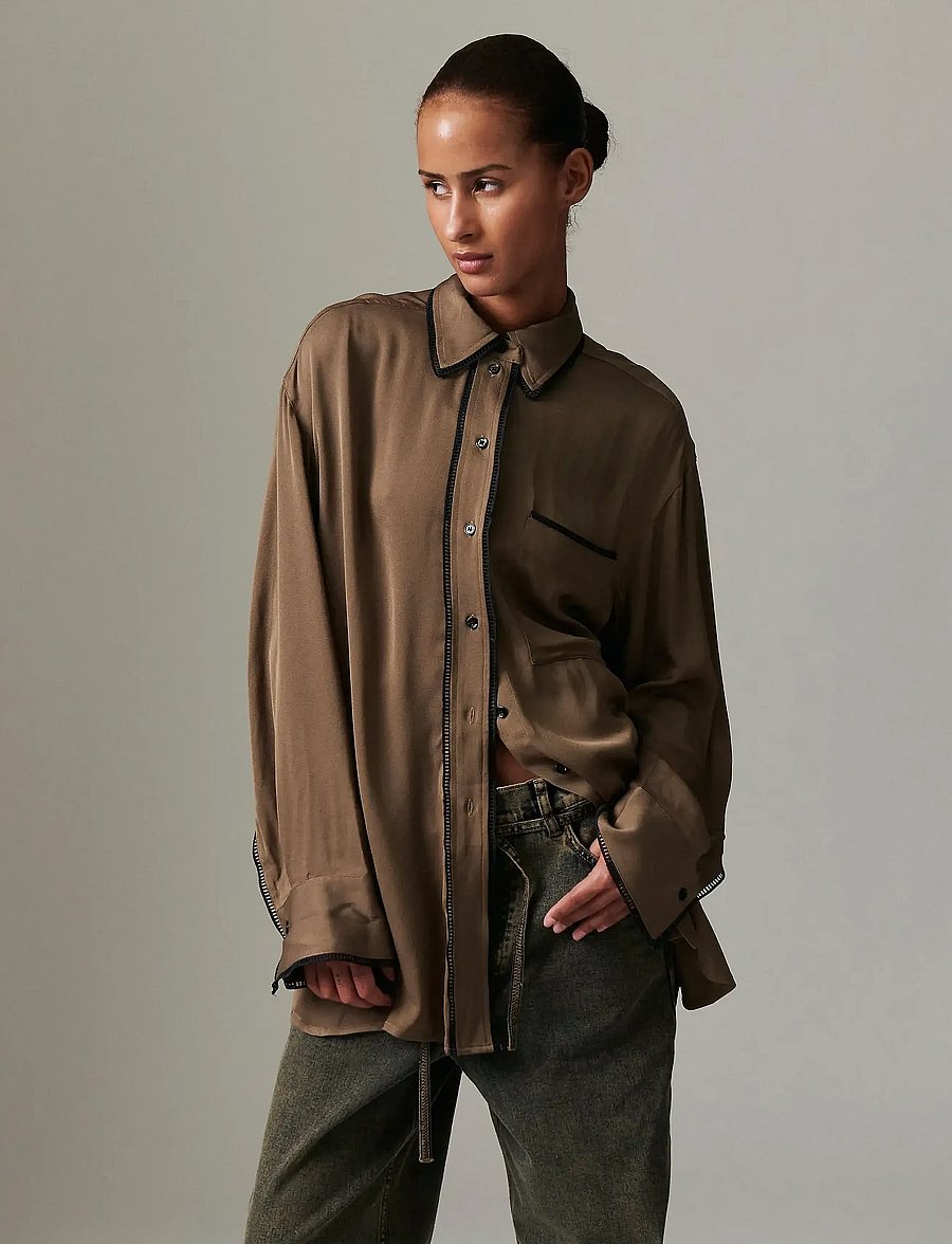 Day Birger et Mikkelsen - Olenna - Matte Crepe - jeansskjortor - capers - 0