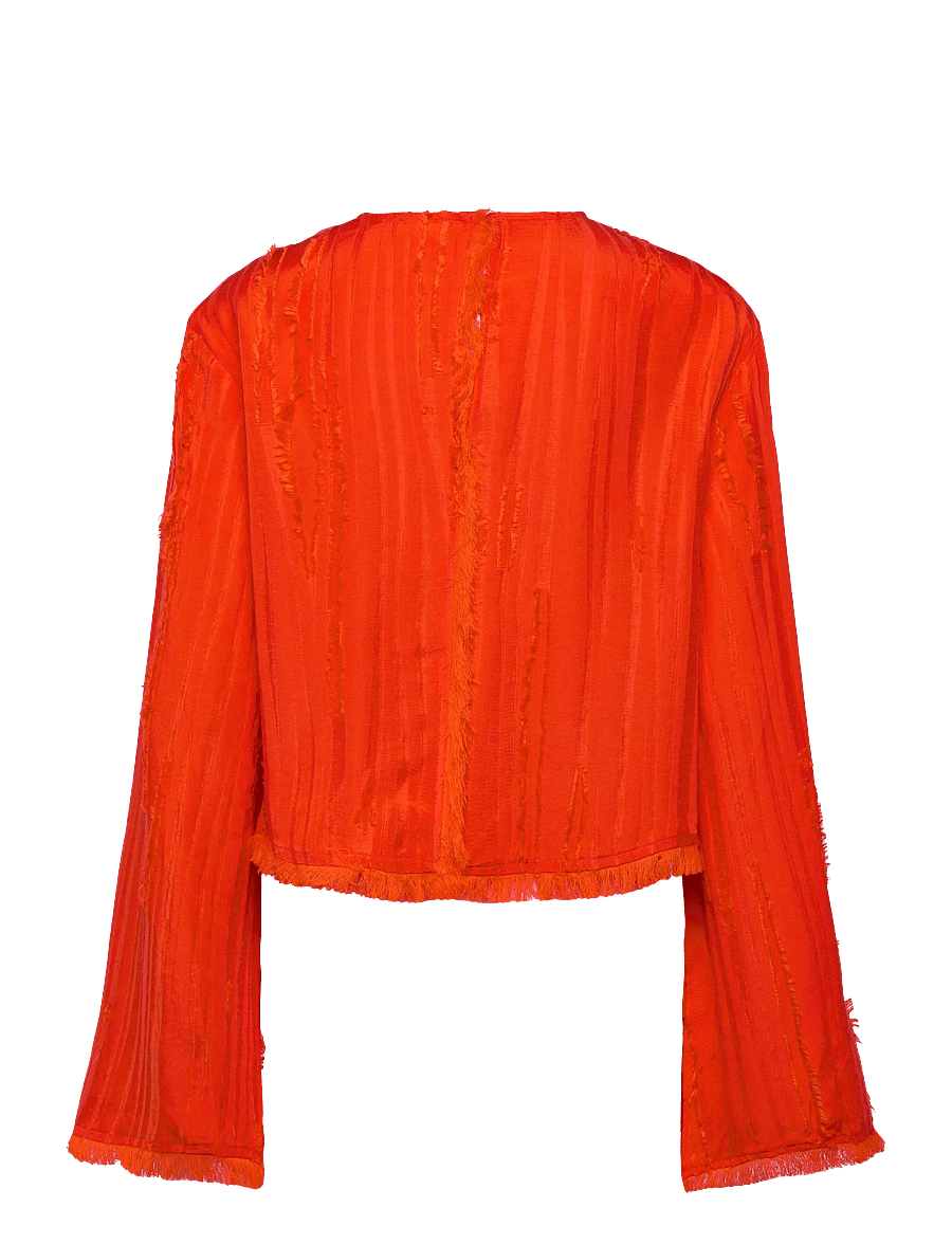 Day Birger et Mikkelsen - Ralph - Structured fringes - langärmelige blusen - fiery red. - 2