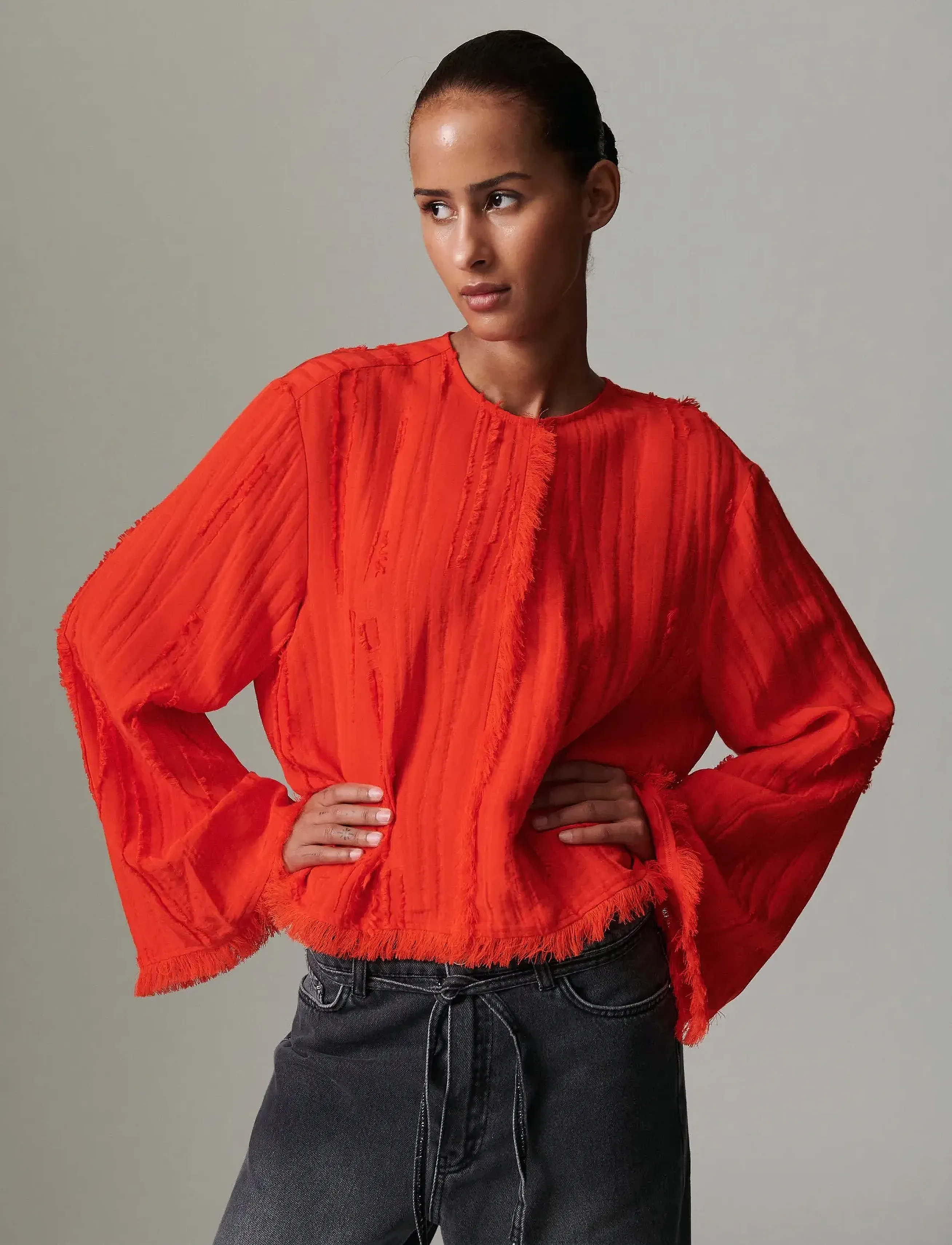 Day Birger et Mikkelsen - Ralph - Structured fringes - fiery red. - 3