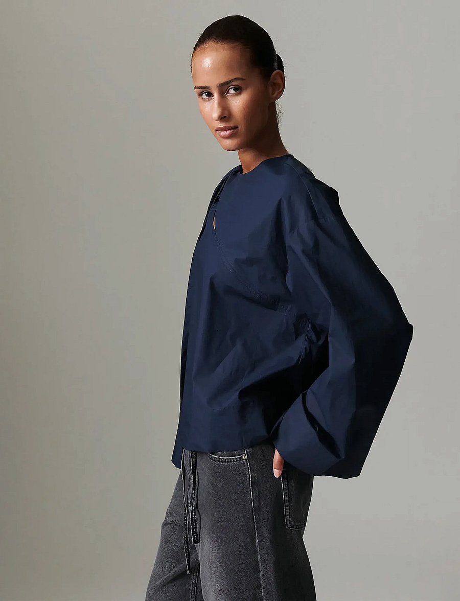 Day Birger et Mikkelsen - Sivie - Solid cotton - langærmede bluser - dark sapphire. - 4