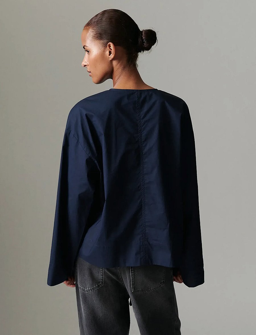 Day Birger et Mikkelsen - Sivie - Solid cotton - langærmede bluser - dark sapphire. - 5